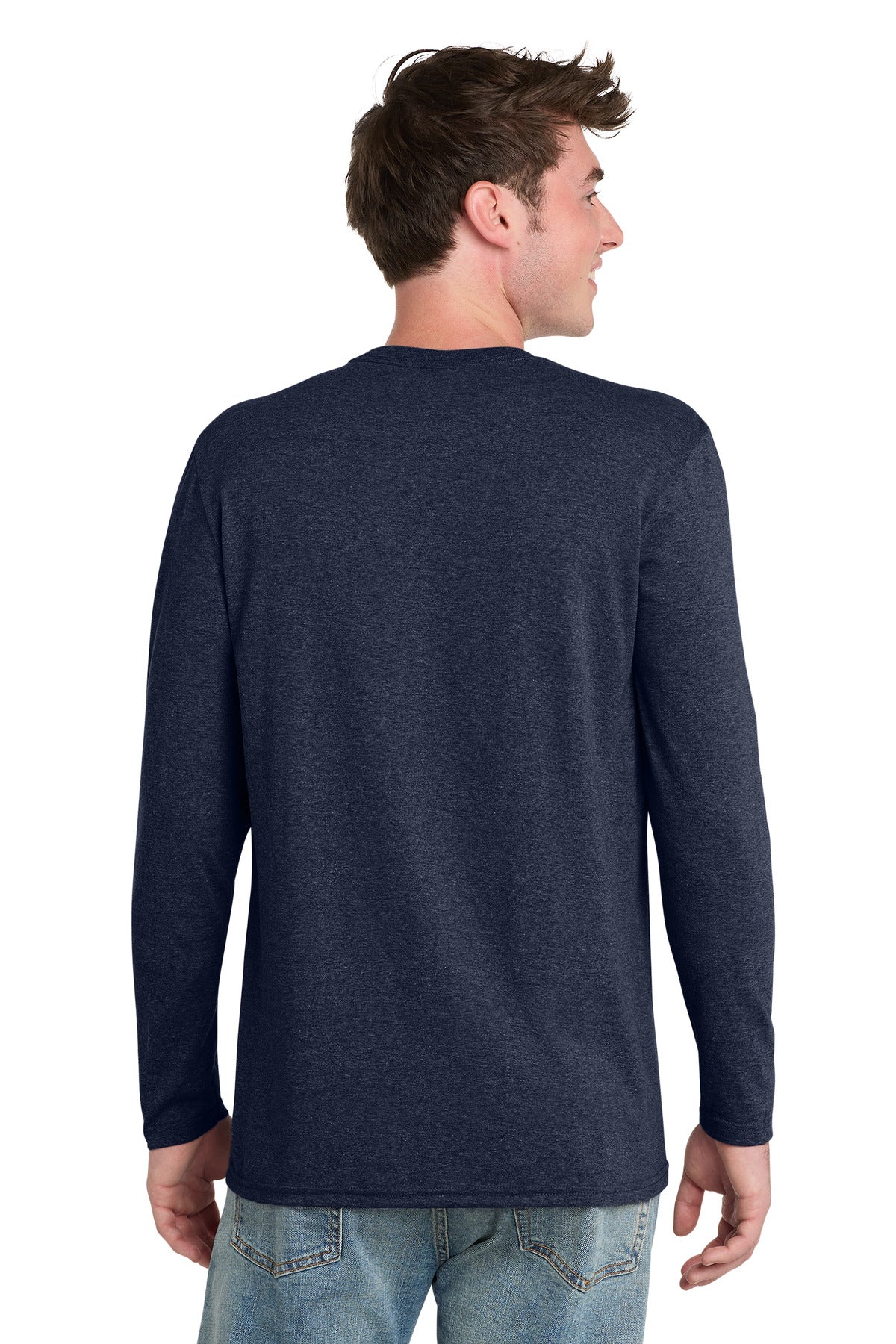 Port & Co Tri-Blend Long Sleeve Tee - Team Navy Heather