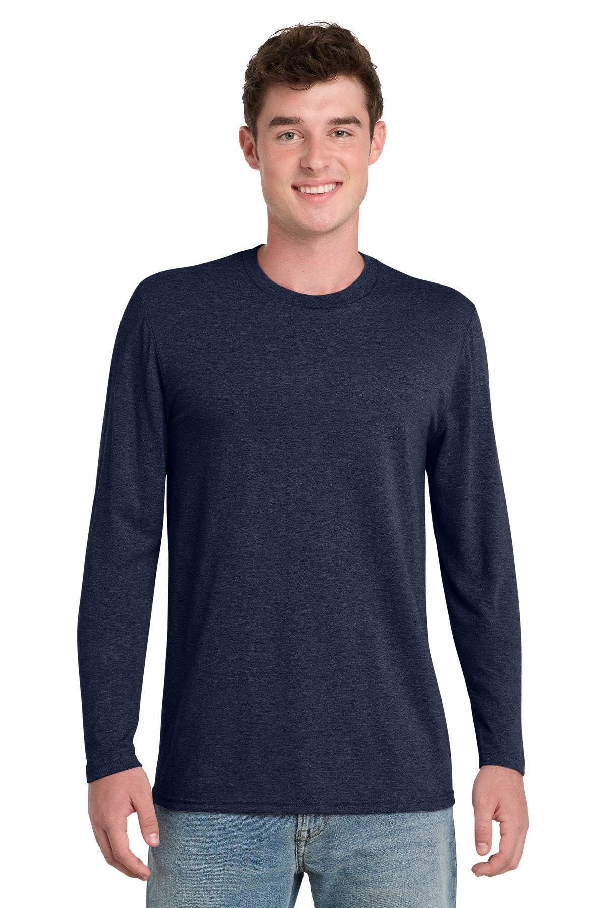 Port & Co Tri-Blend Long Sleeve Tee - Team Navy Heather
