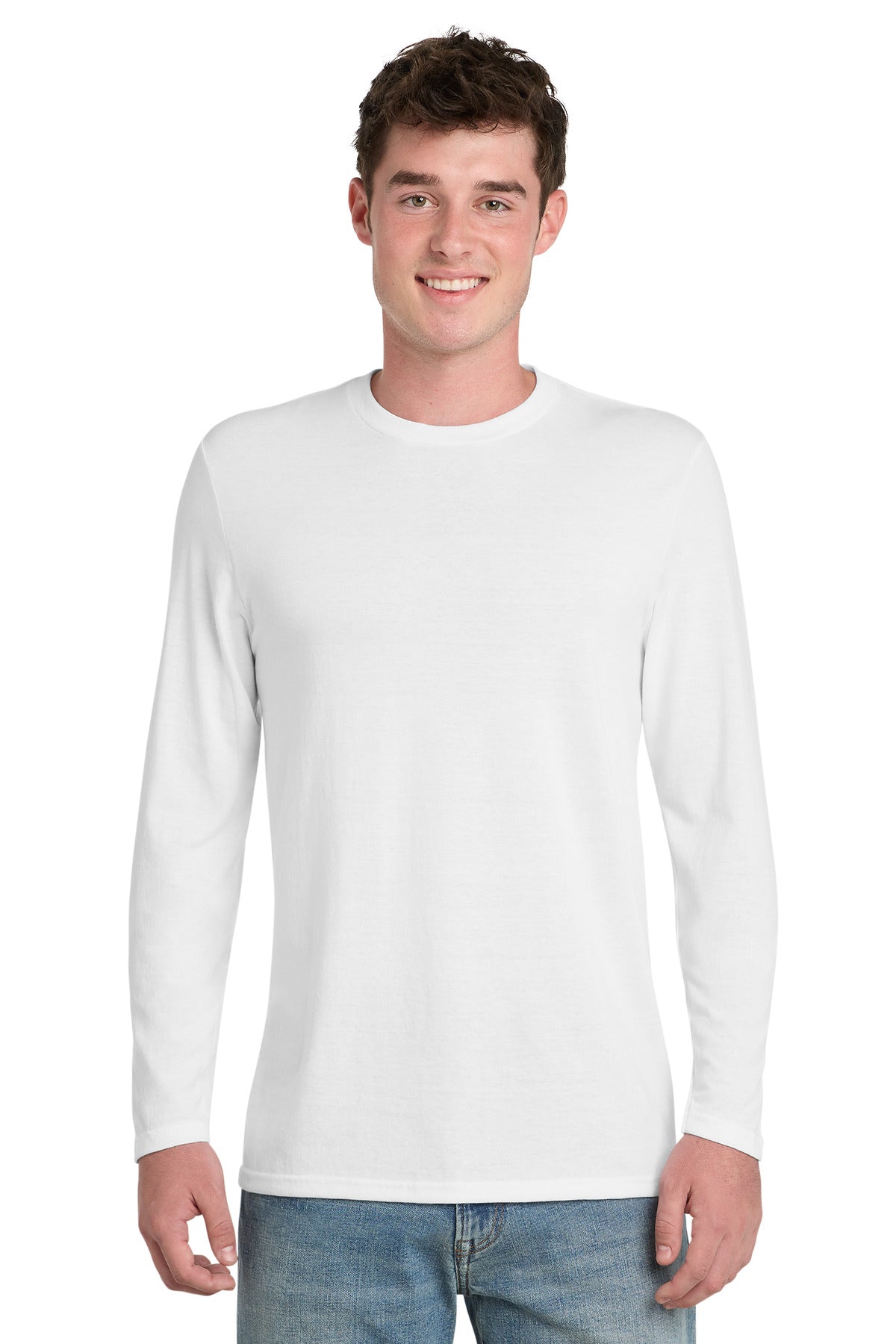 Port & Co Tri-Blend Long Sleeve Tee - White