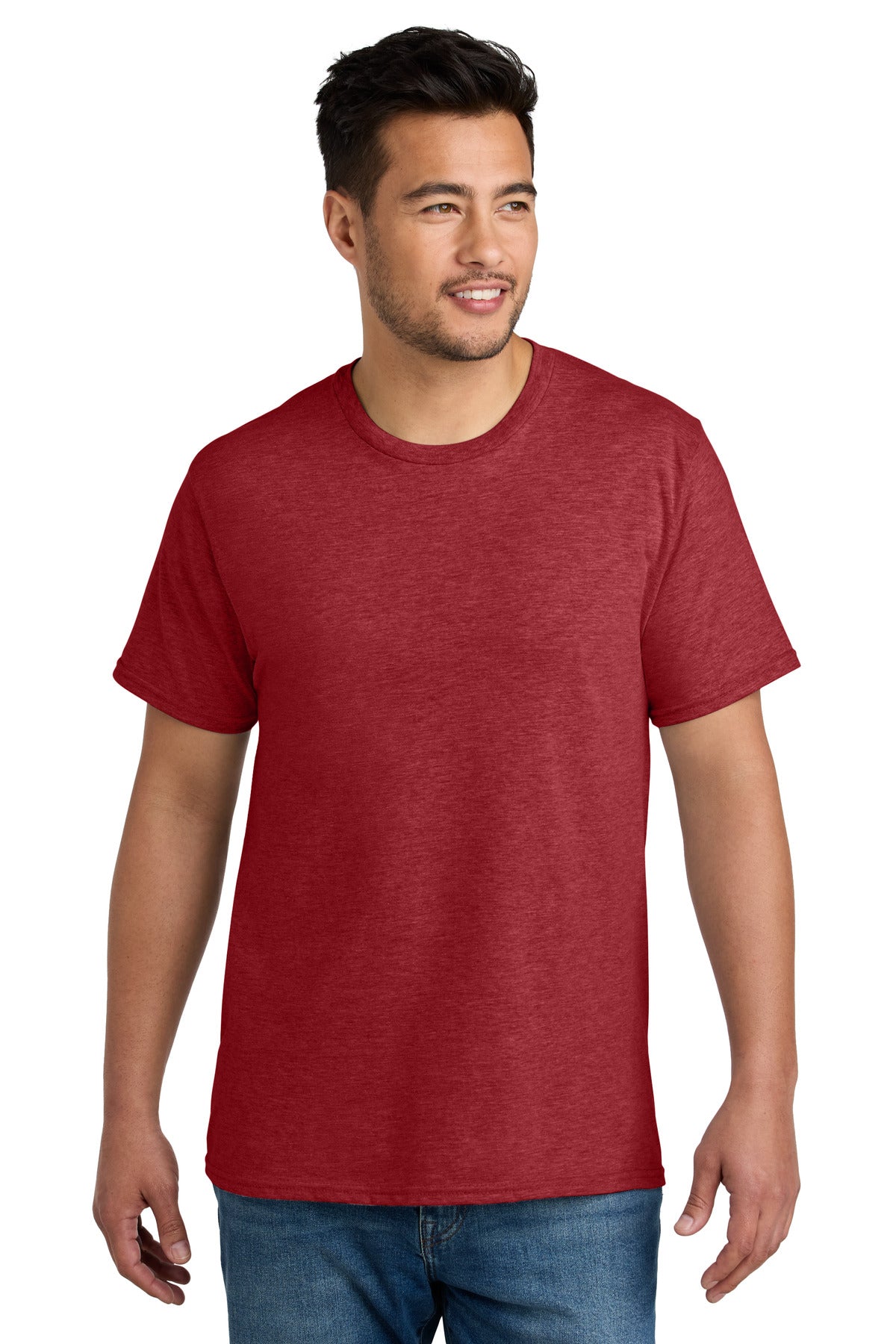 Port & Co CVC Tee - Team Cardinal Heather