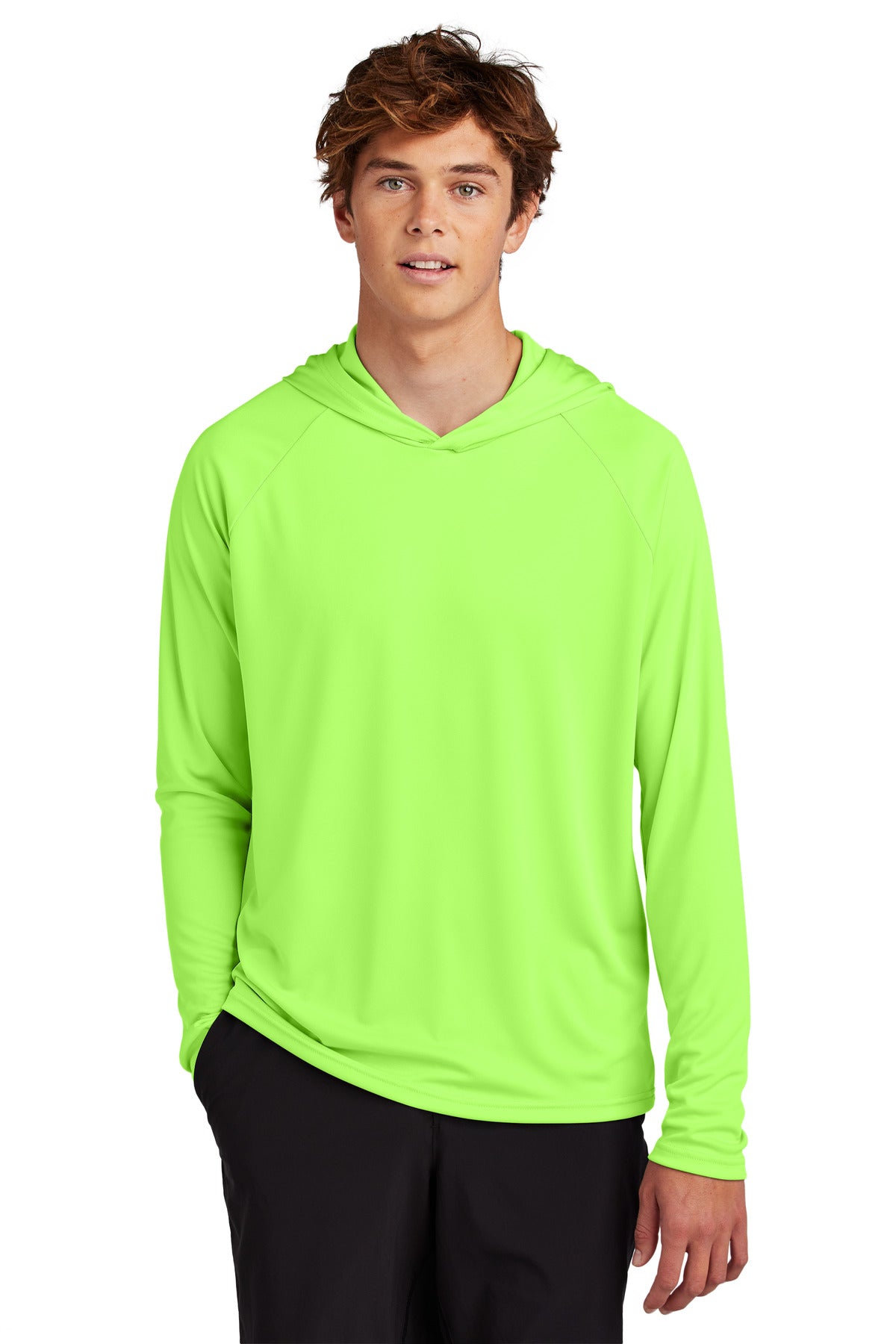 Port & Co Performance Pullover Hooded Tee - Neon Green