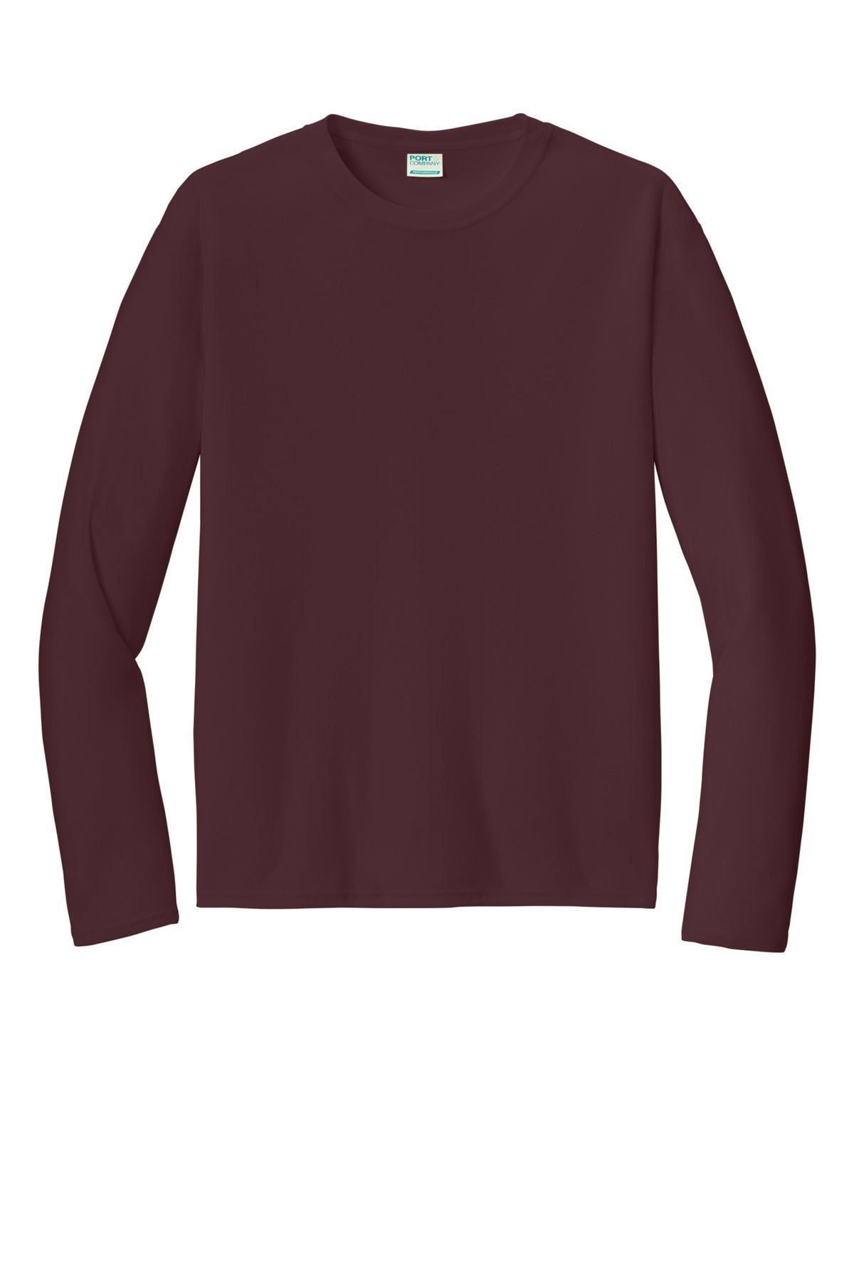 Port & Co Long Sleeve Performance Tee - Athletic Maroon