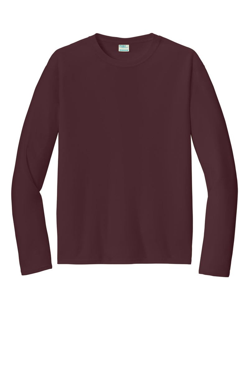 Port & Co Long Sleeve Performance Tee - Athletic Maroon
