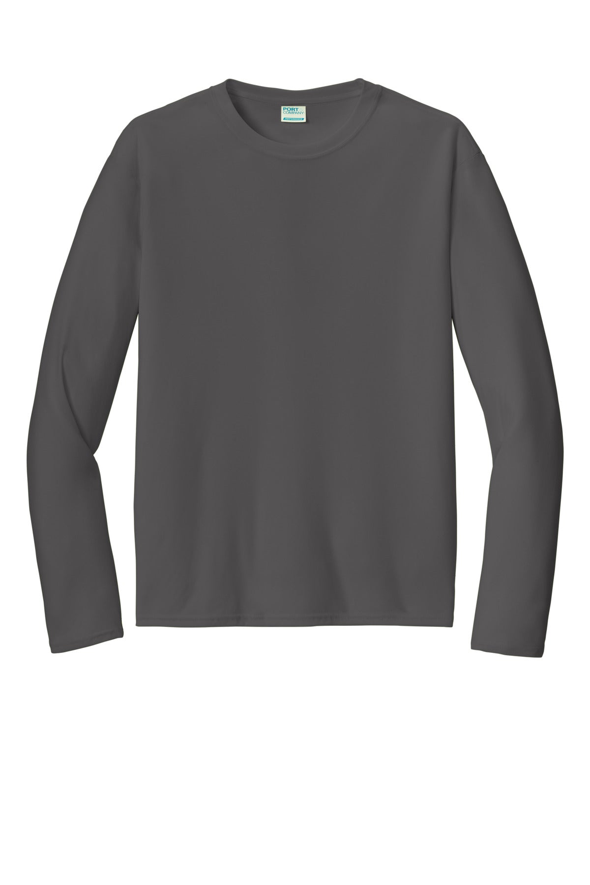 Port & Co Long Sleeve Performance Tee - Charcoal