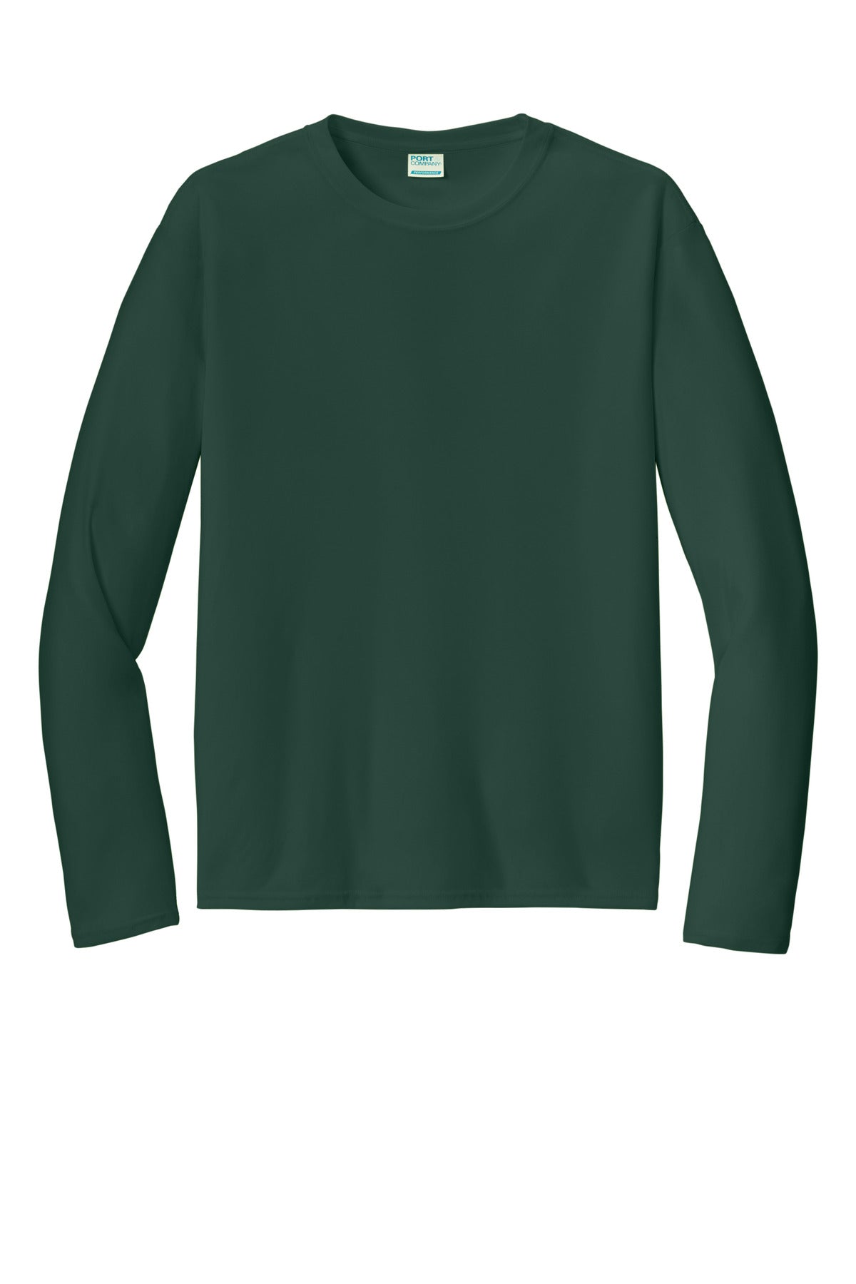 Port & Co Long Sleeve Performance Tee - Dark Green