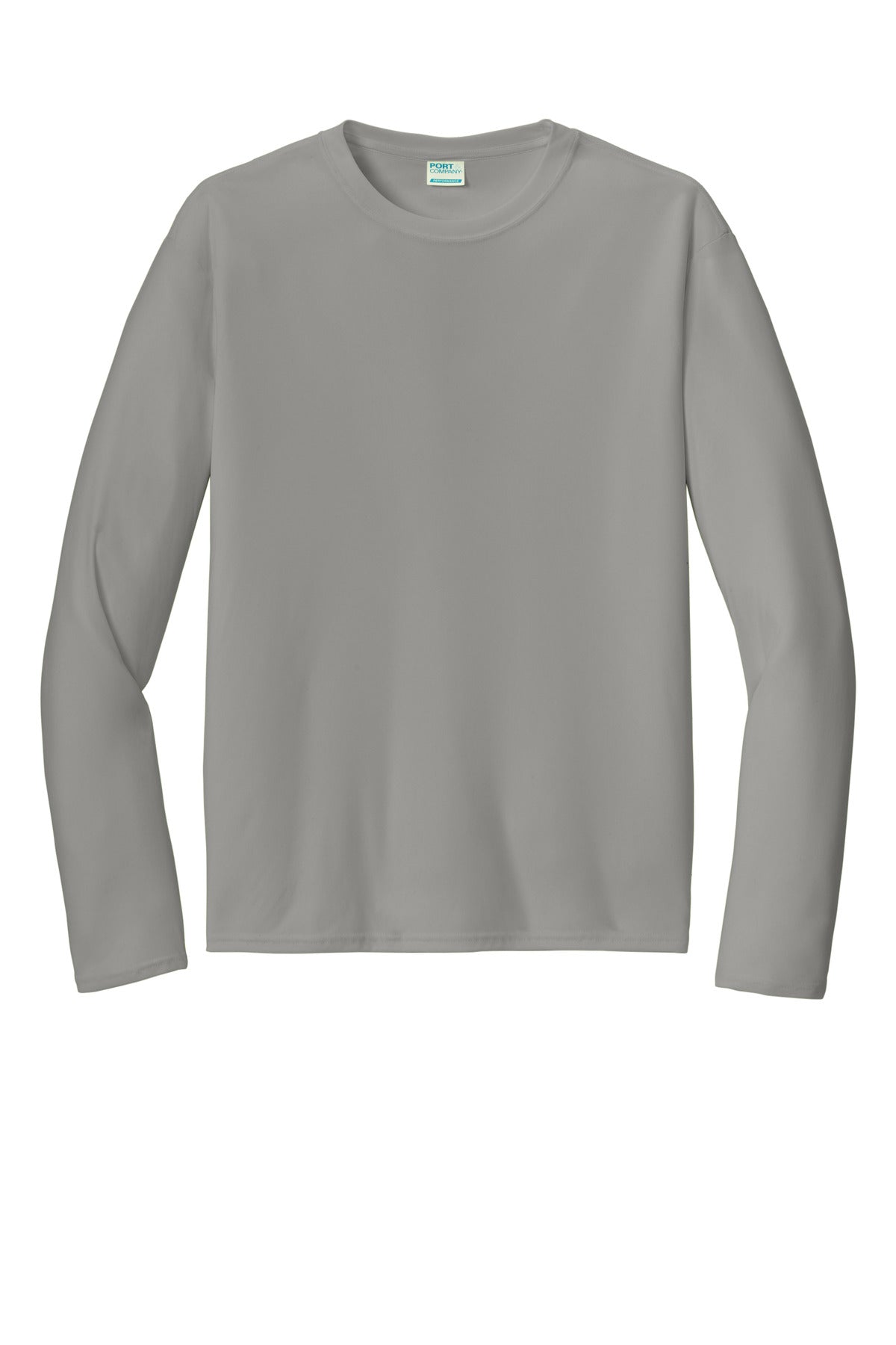 Port & Co Long Sleeve Performance Tee - Grey Concrete
