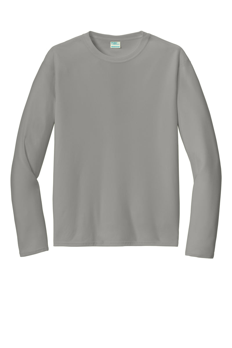 Port & Co Long Sleeve Performance Tee - Grey Concrete