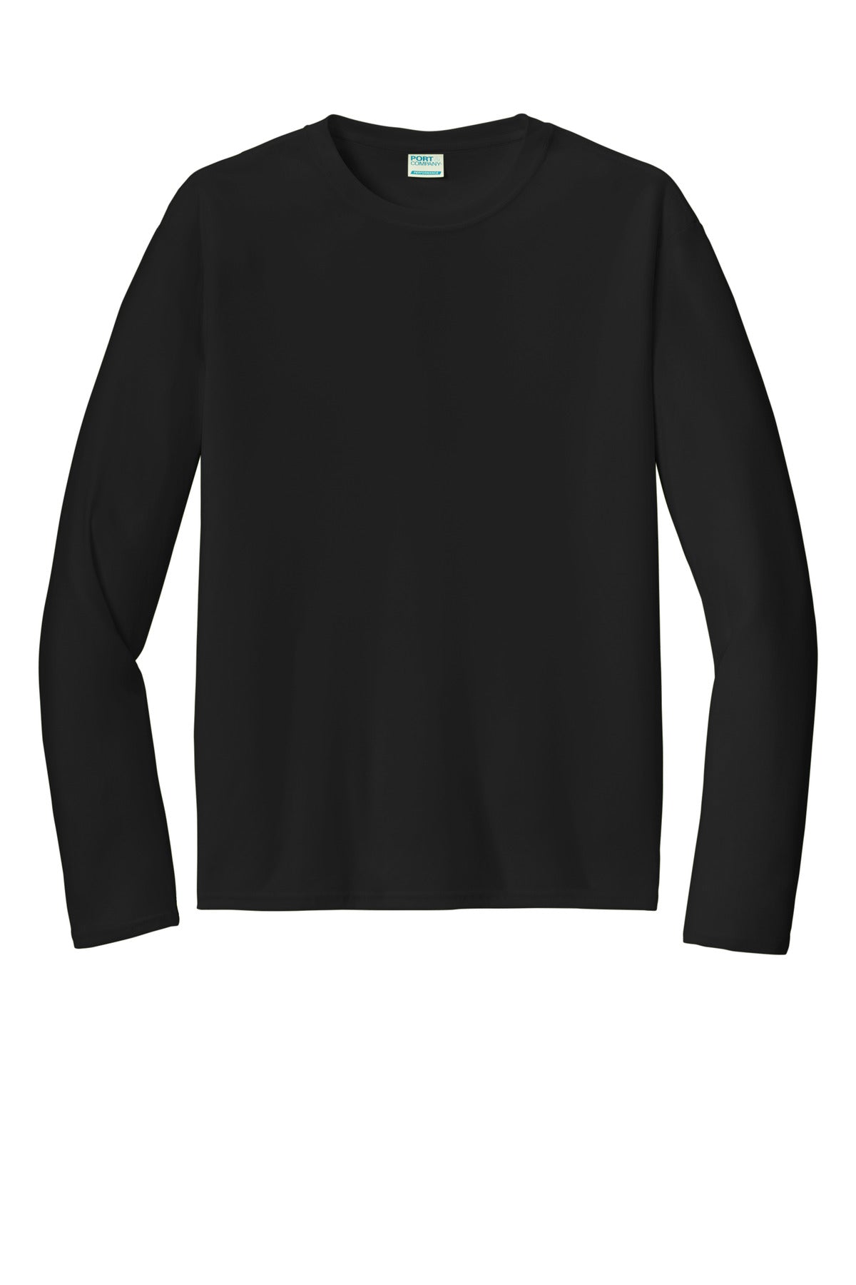 Port & Co Long Sleeve Performance Tee - Jet Black
