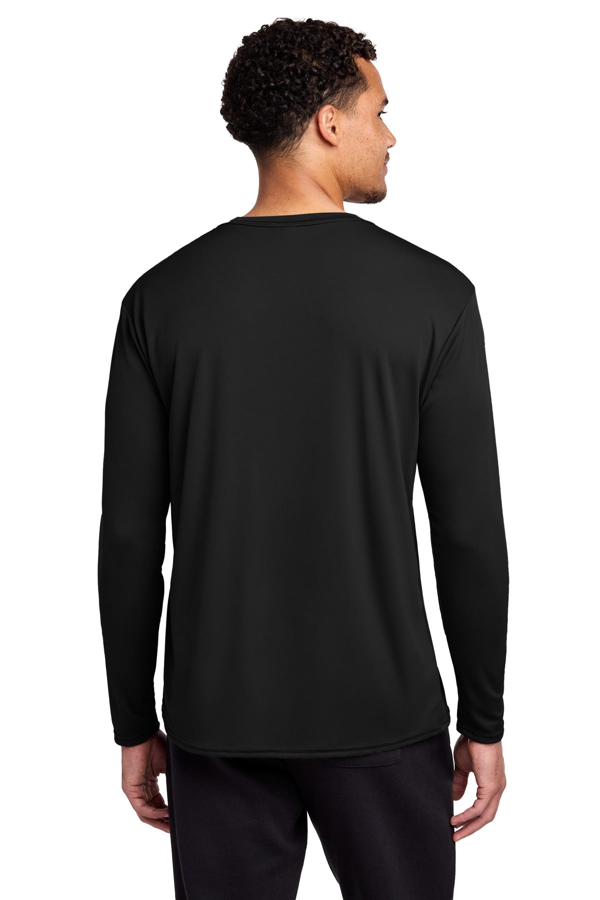 Port & Co Long Sleeve Performance Tee - Jet Black