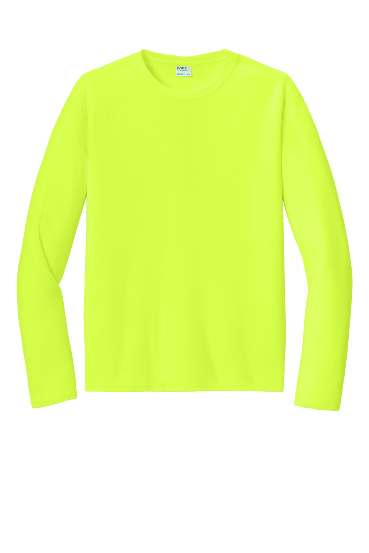 Port & Co Long Sleeve Performance Tee - Neon Yellow