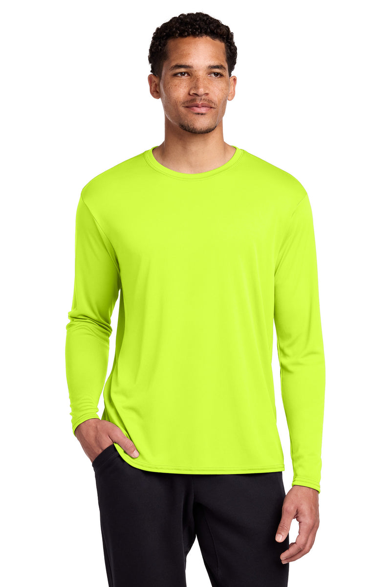 Port & Co Long Sleeve Performance Tee - Neon Yellow