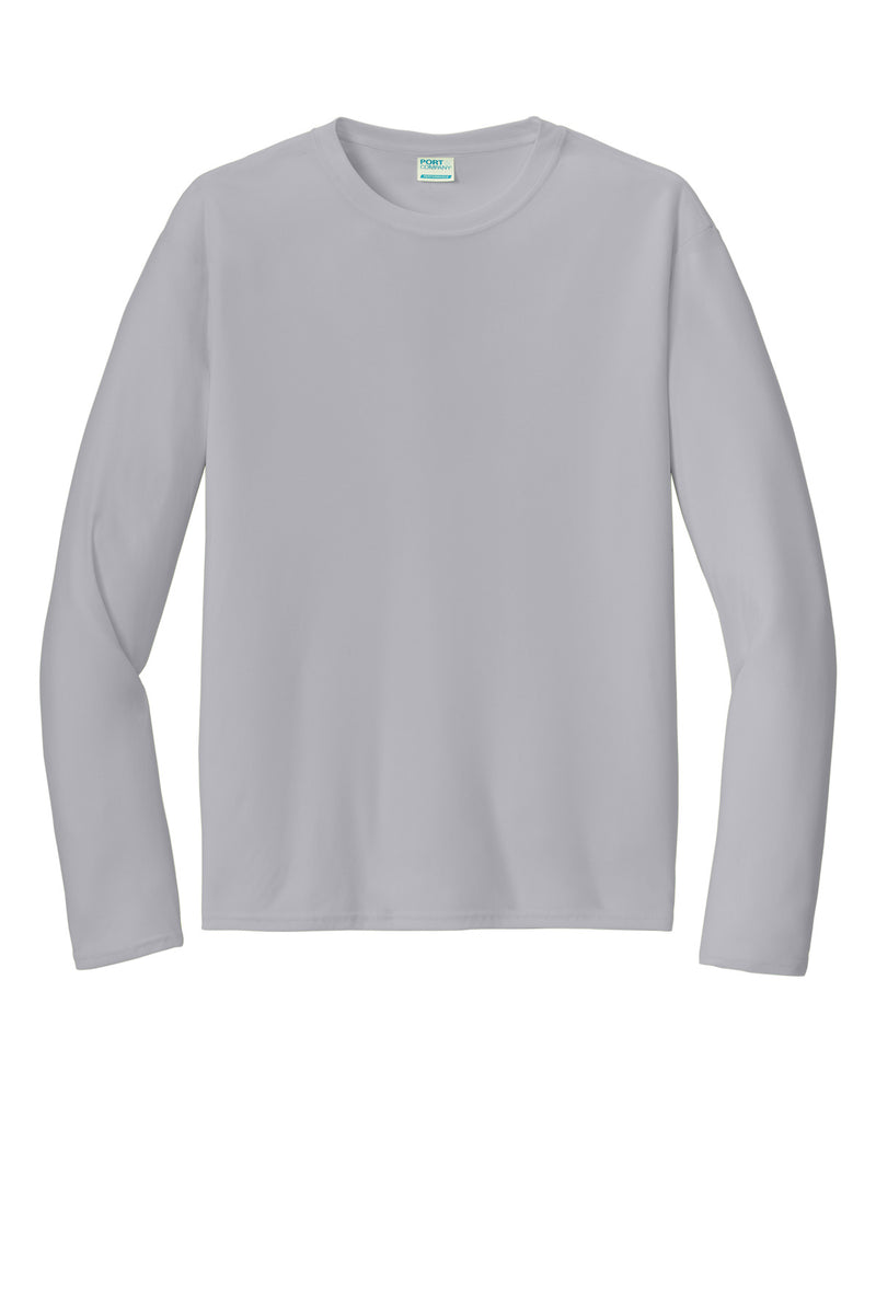 Port & Co Long Sleeve Performance Tee - Silver