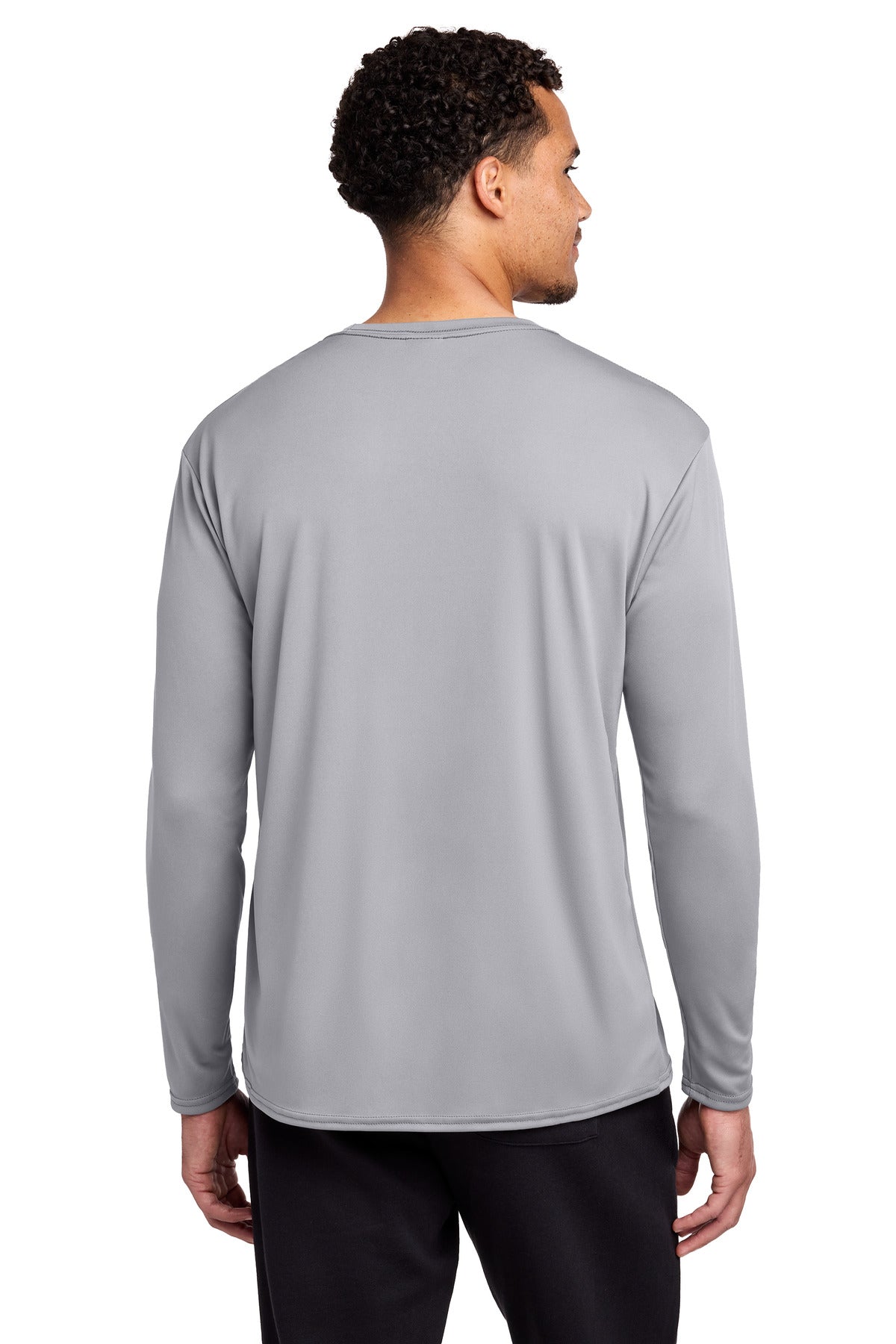 Port & Co Long Sleeve Performance Tee - Silver