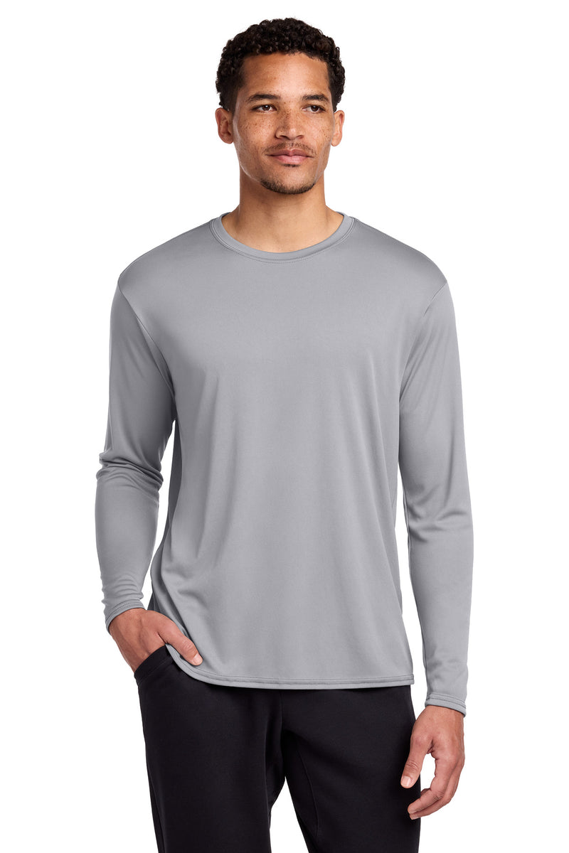 Port & Co Long Sleeve Performance Tee - Silver