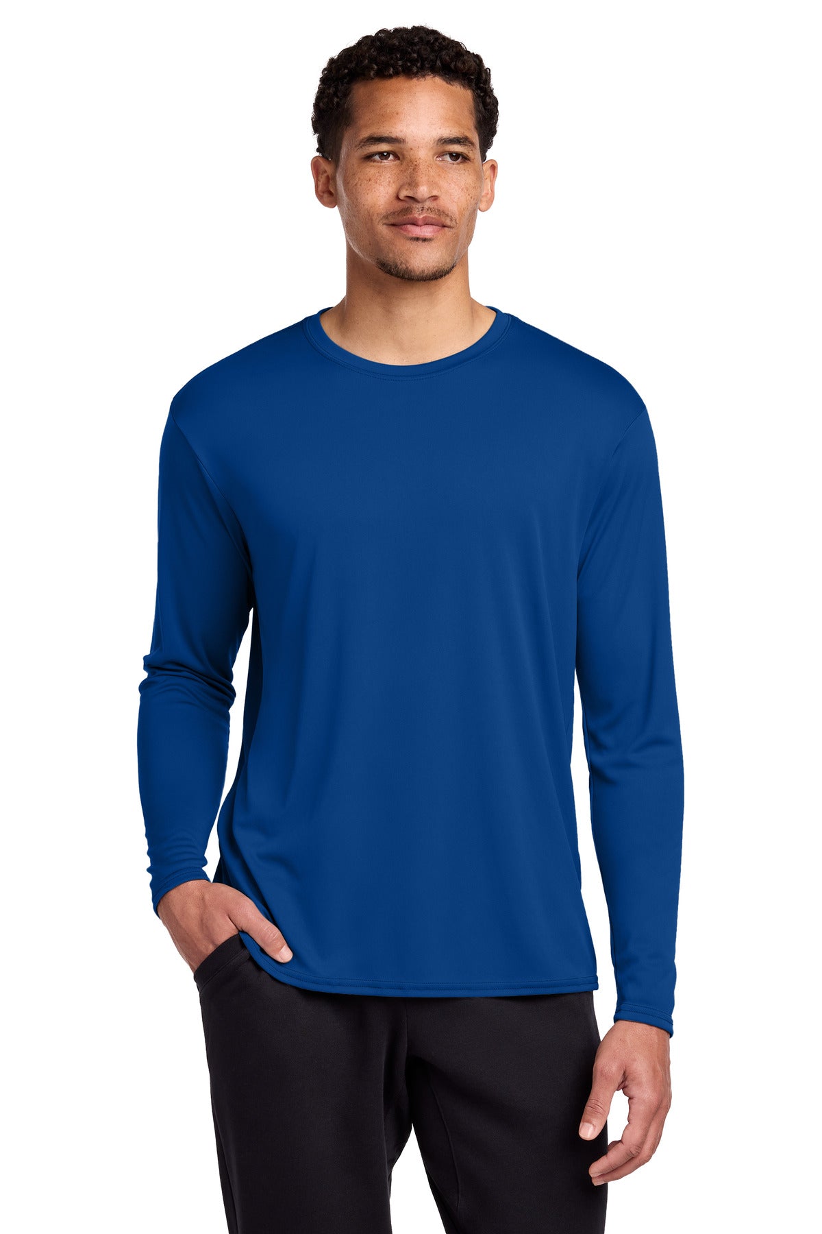 Port & Co Long Sleeve Performance Tee - True Royal