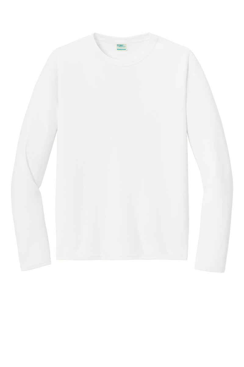 Port & Co Long Sleeve Performance Tee - White