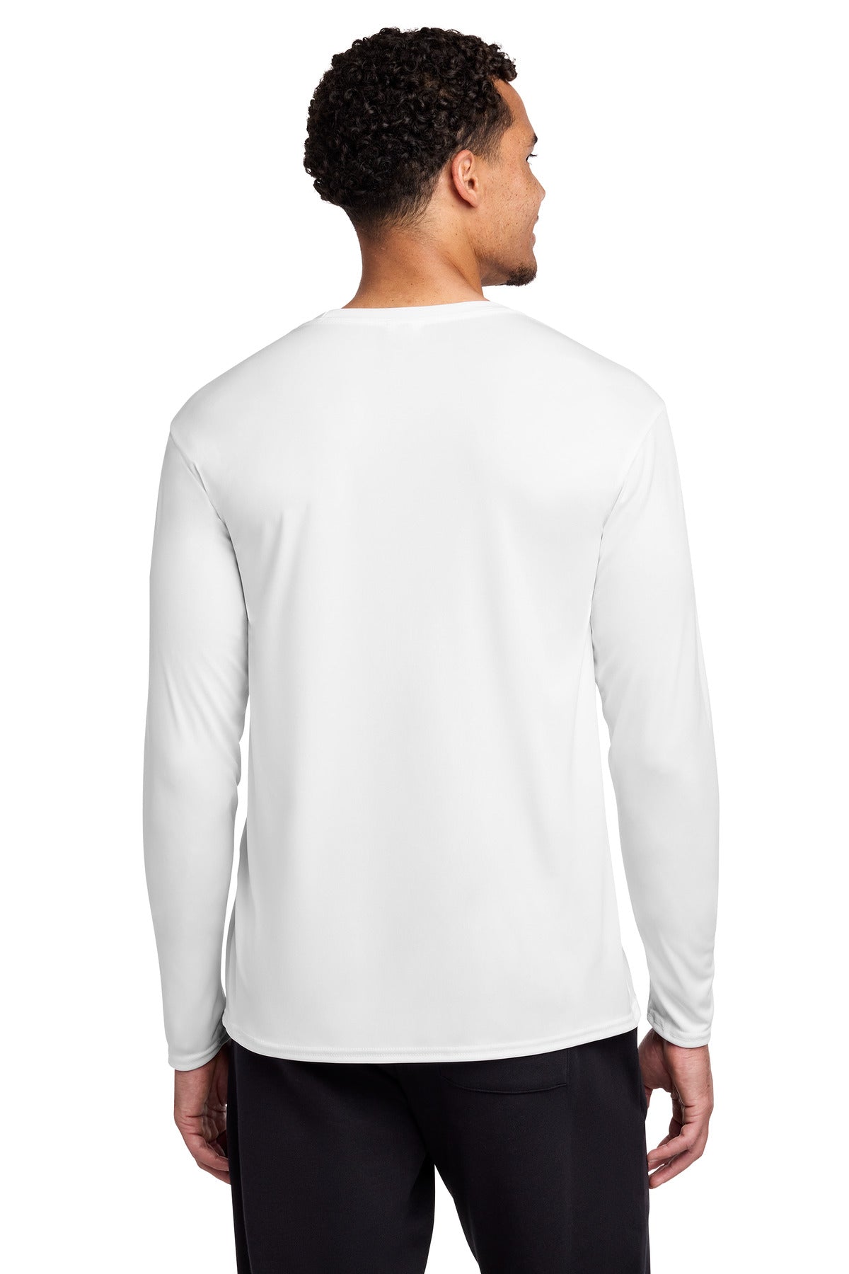 Port & Co Long Sleeve Performance Tee - White