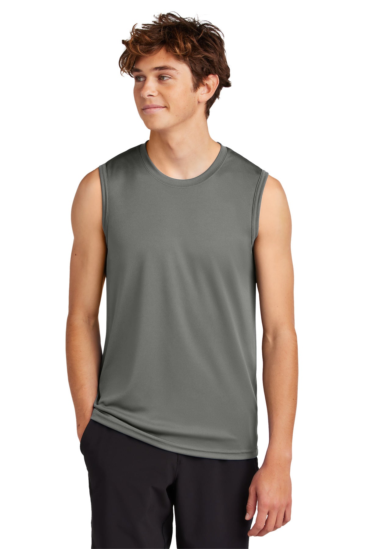 Port & Co Performance Sleeveless Tee - Charcoal