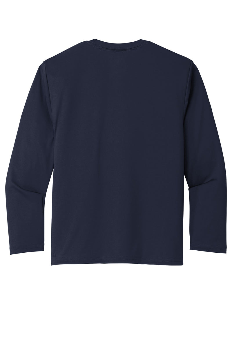 Port & Co Youth Long Sleeve Performance Tee - Deep Navy