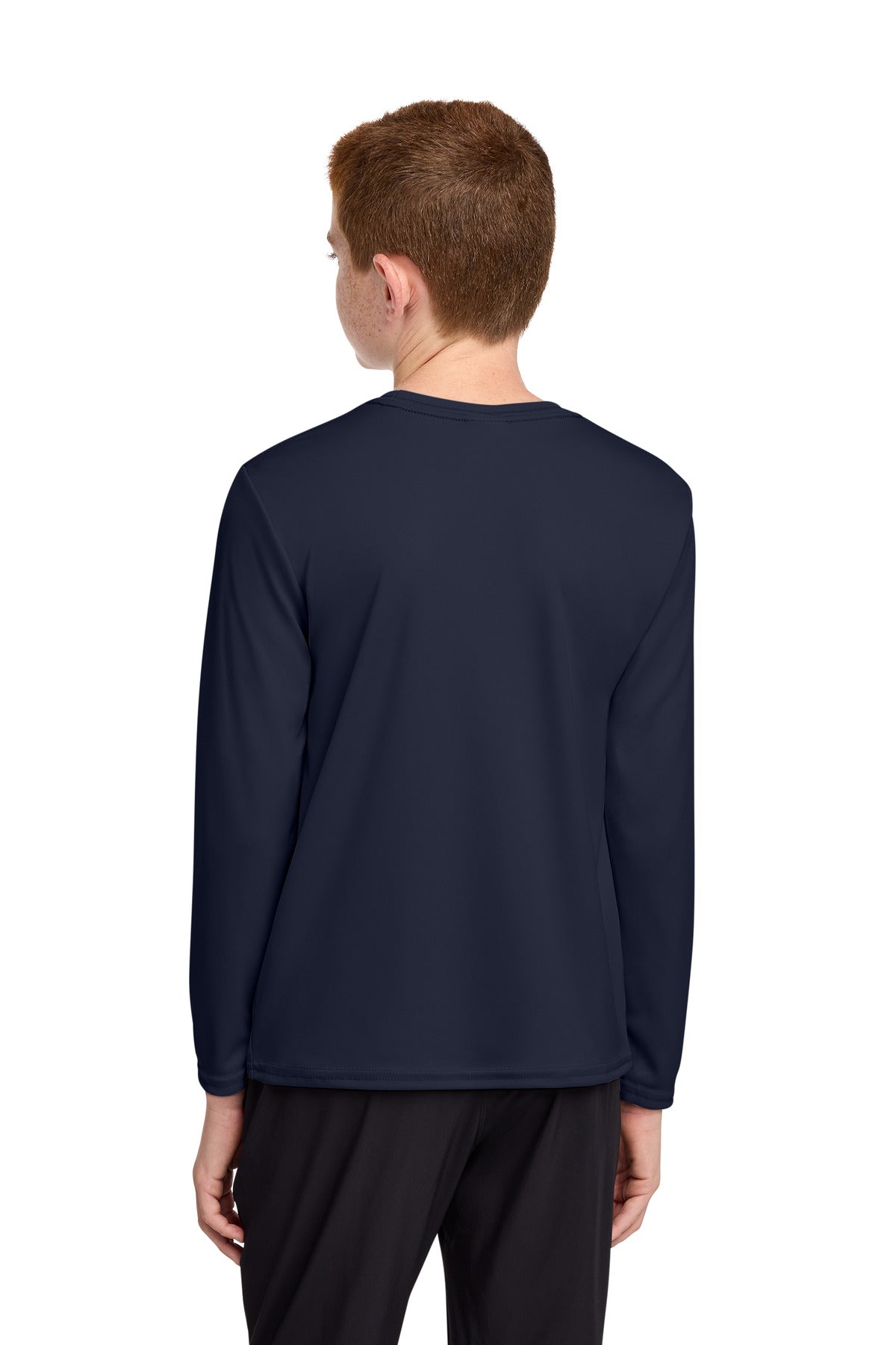 Port & Co Youth Long Sleeve Performance Tee - Deep Navy
