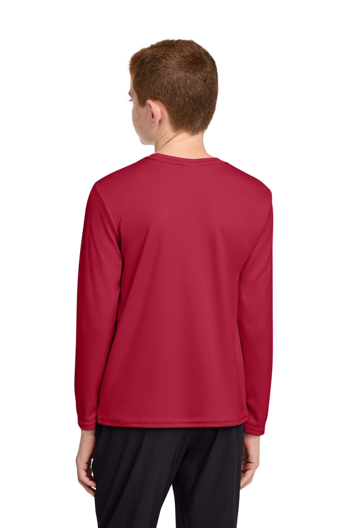 Port & Co Youth Long Sleeve Performance Tee - Red
