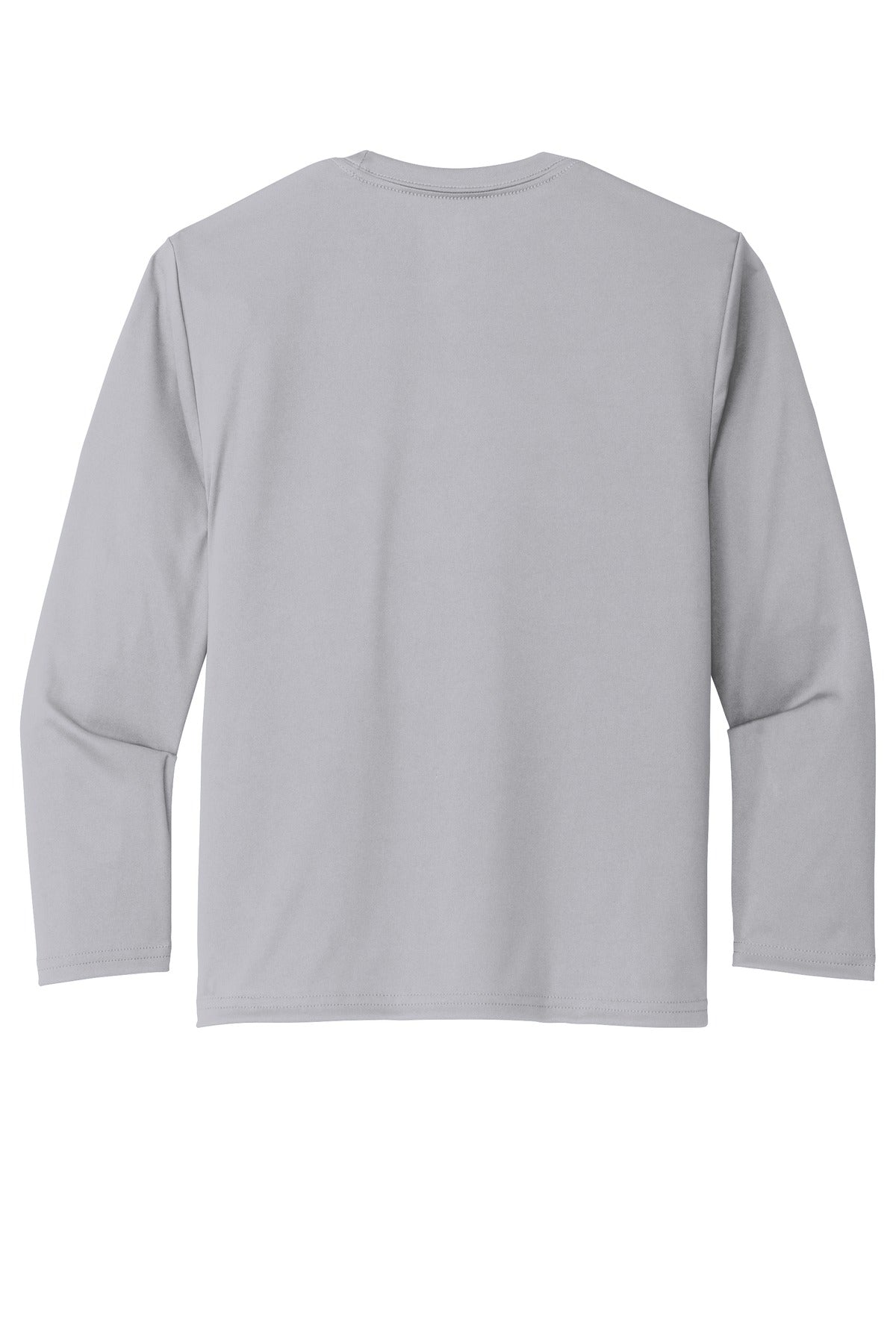 Port & Co Youth Long Sleeve Performance Tee - Silver