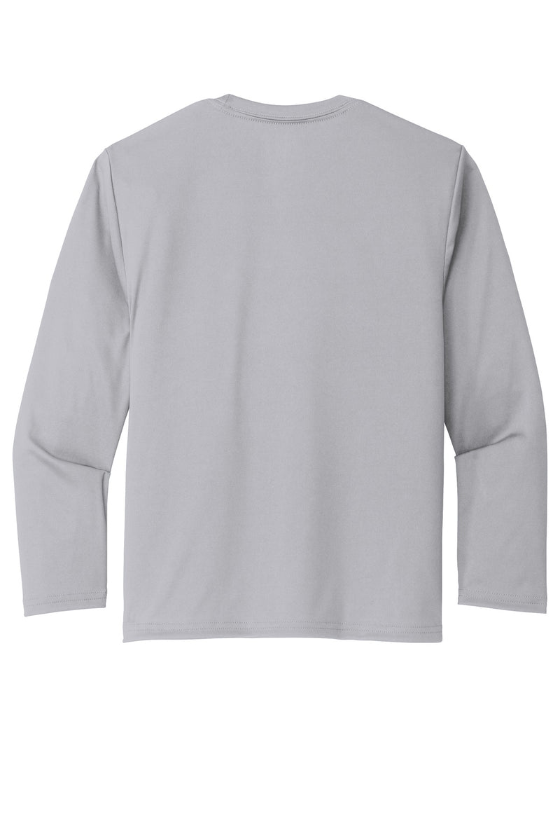 Port & Co Youth Long Sleeve Performance Tee - Silver