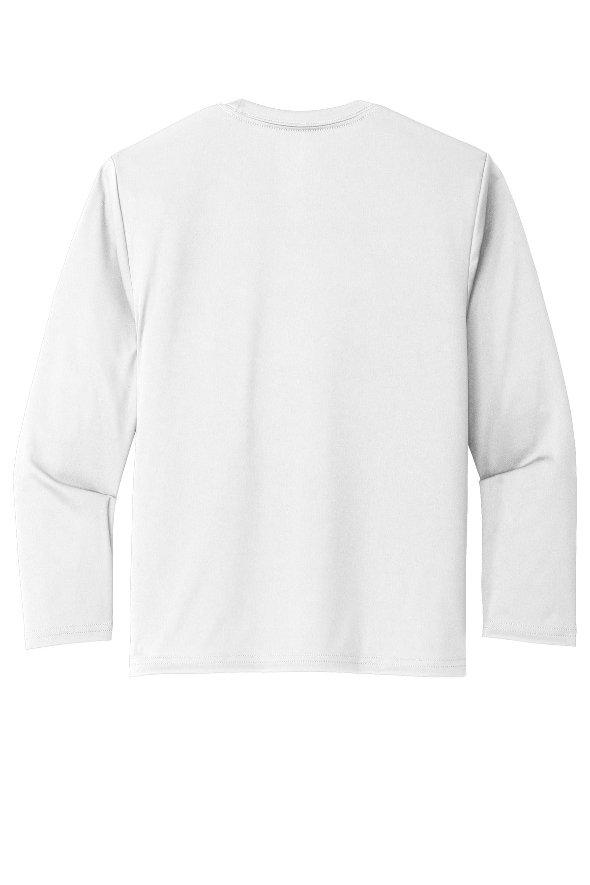 Port & Co Youth Long Sleeve Performance Tee - White