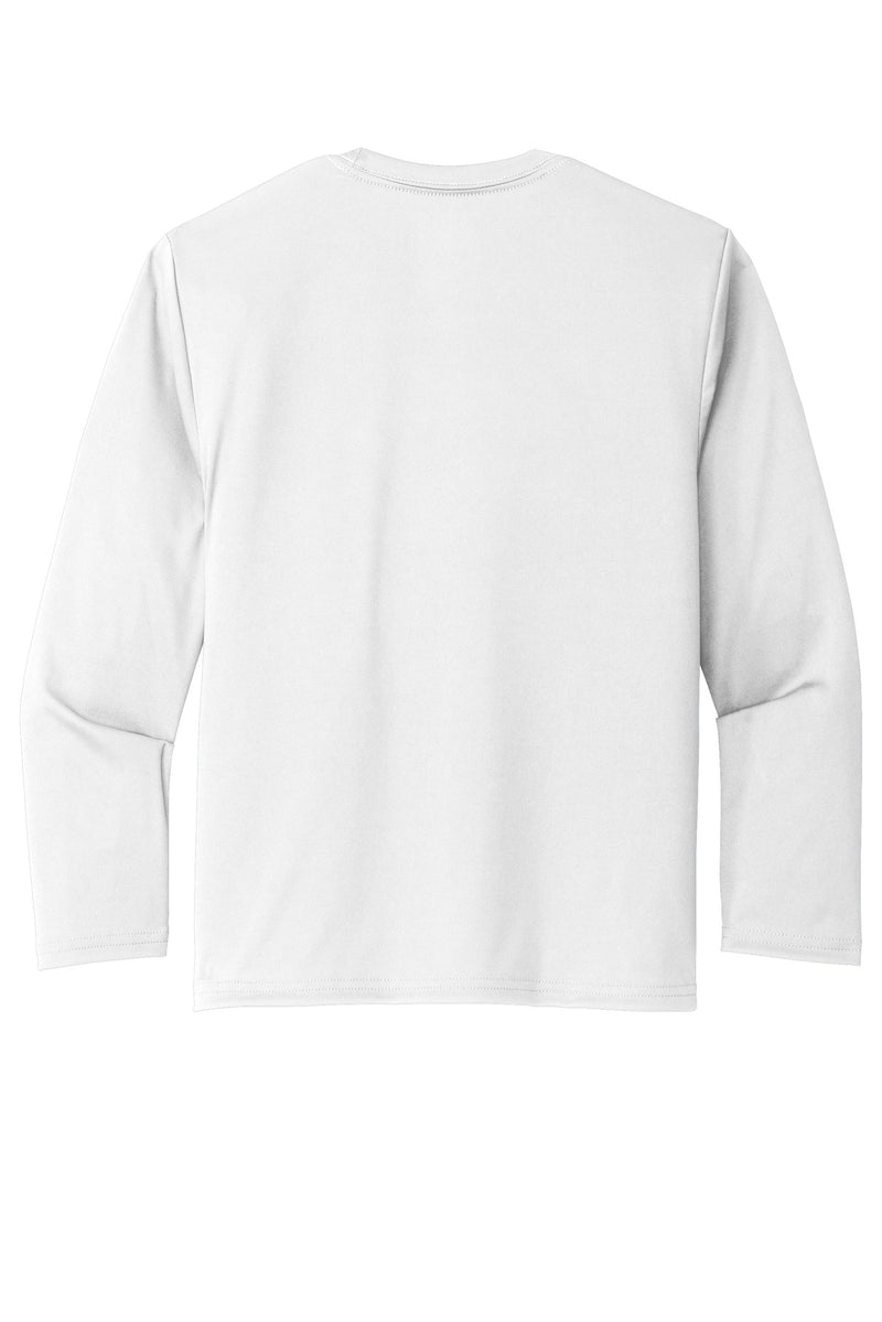 Port & Co Youth Long Sleeve Performance Tee - White