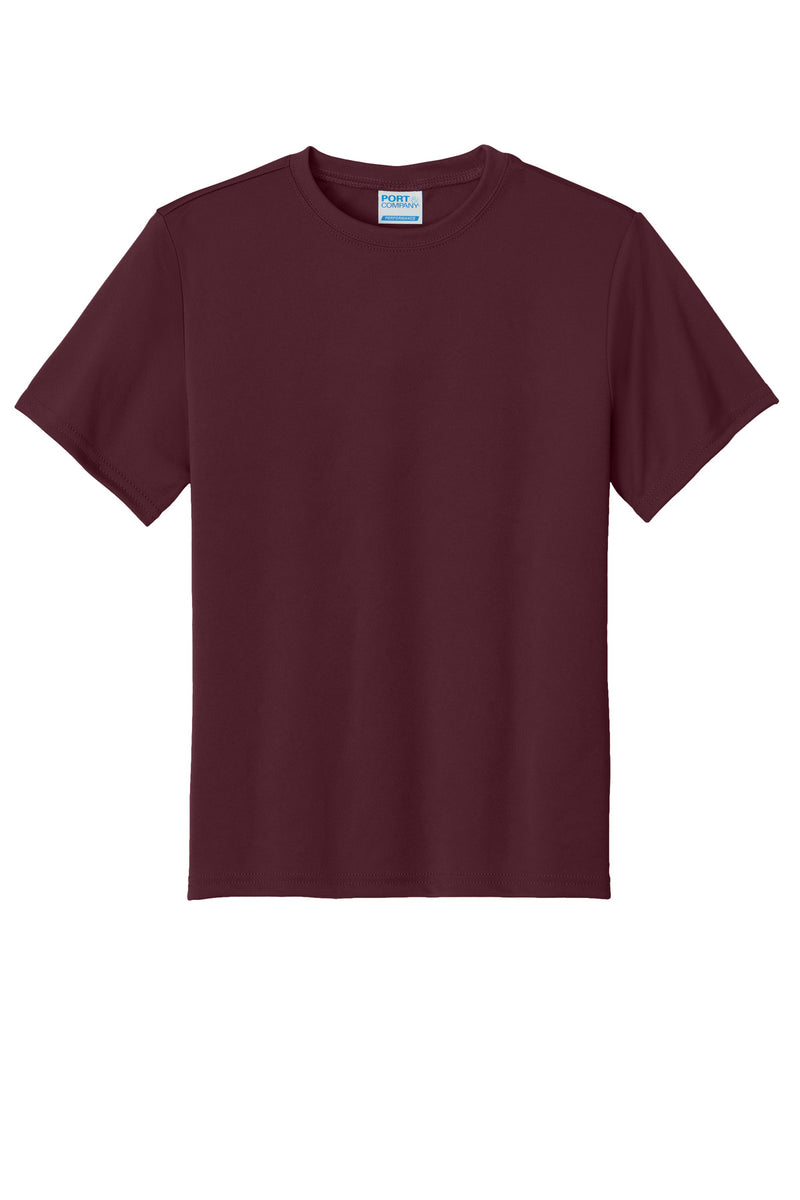 Port & Co Youth Performance Tee - Athletic Maroon