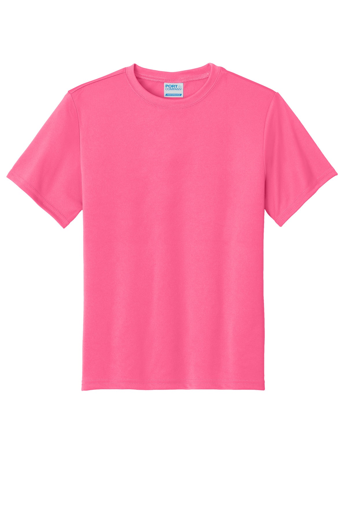 Port & Co Youth Performance Tee - Neon Pink
