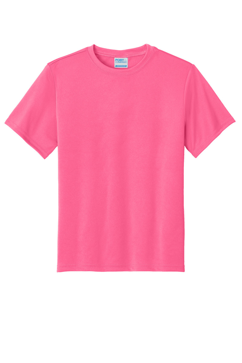 Port & Co Youth Performance Tee - Neon Pink