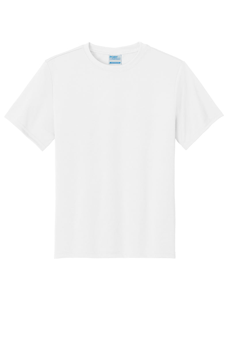 Port & Co Youth Performance Tee - White