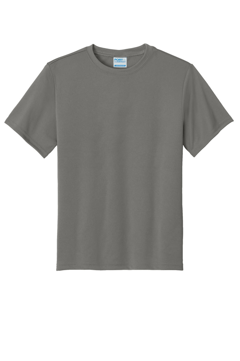 Port & Co Youth Performance Tee - Grey Concrete