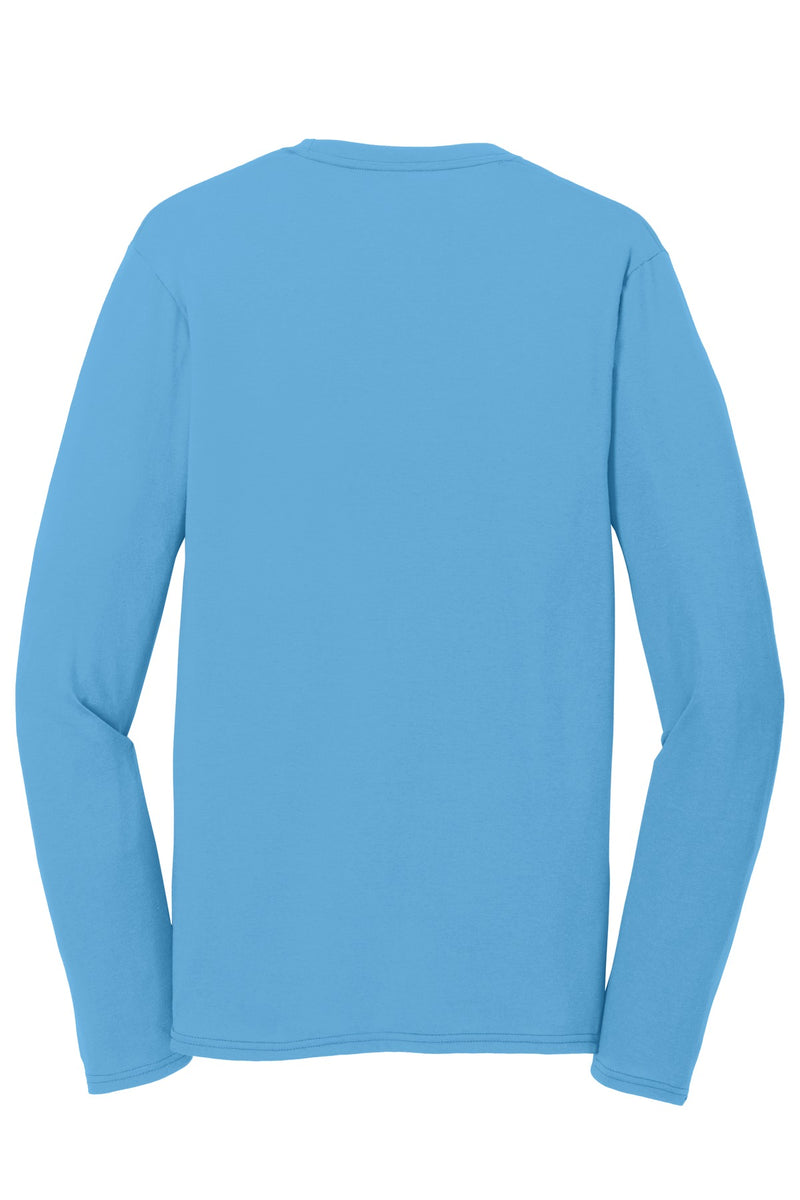 Port & Co Long Sleeve Performance Blend Tee - Aquatic Blue