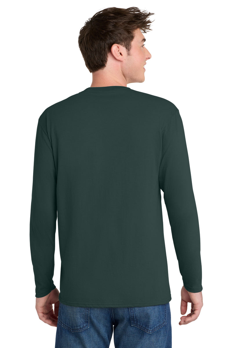 Port & Co Long Sleeve Performance Blend Tee - Dark Green