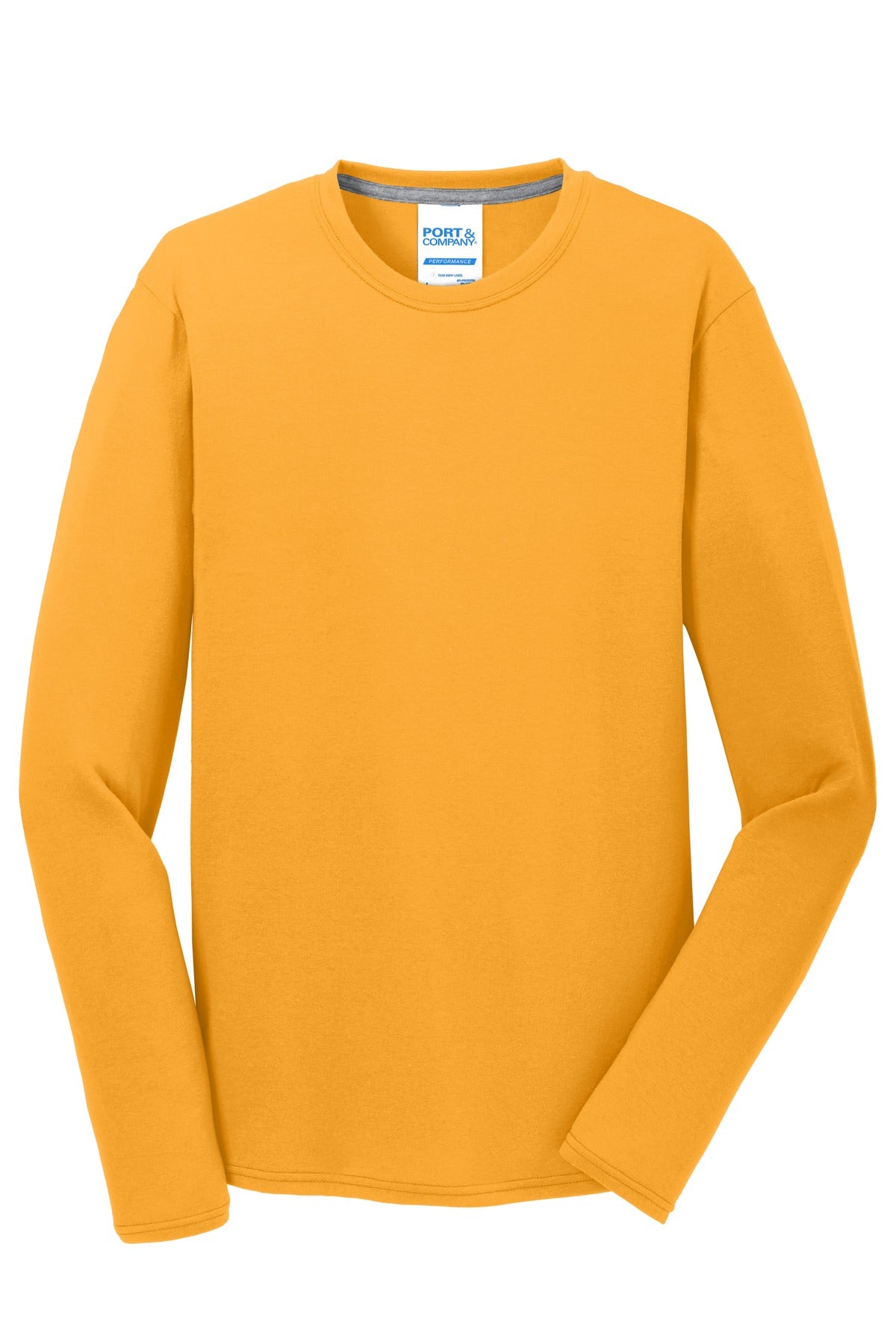 Port & Co Long Sleeve Performance Blend Tee - Gold