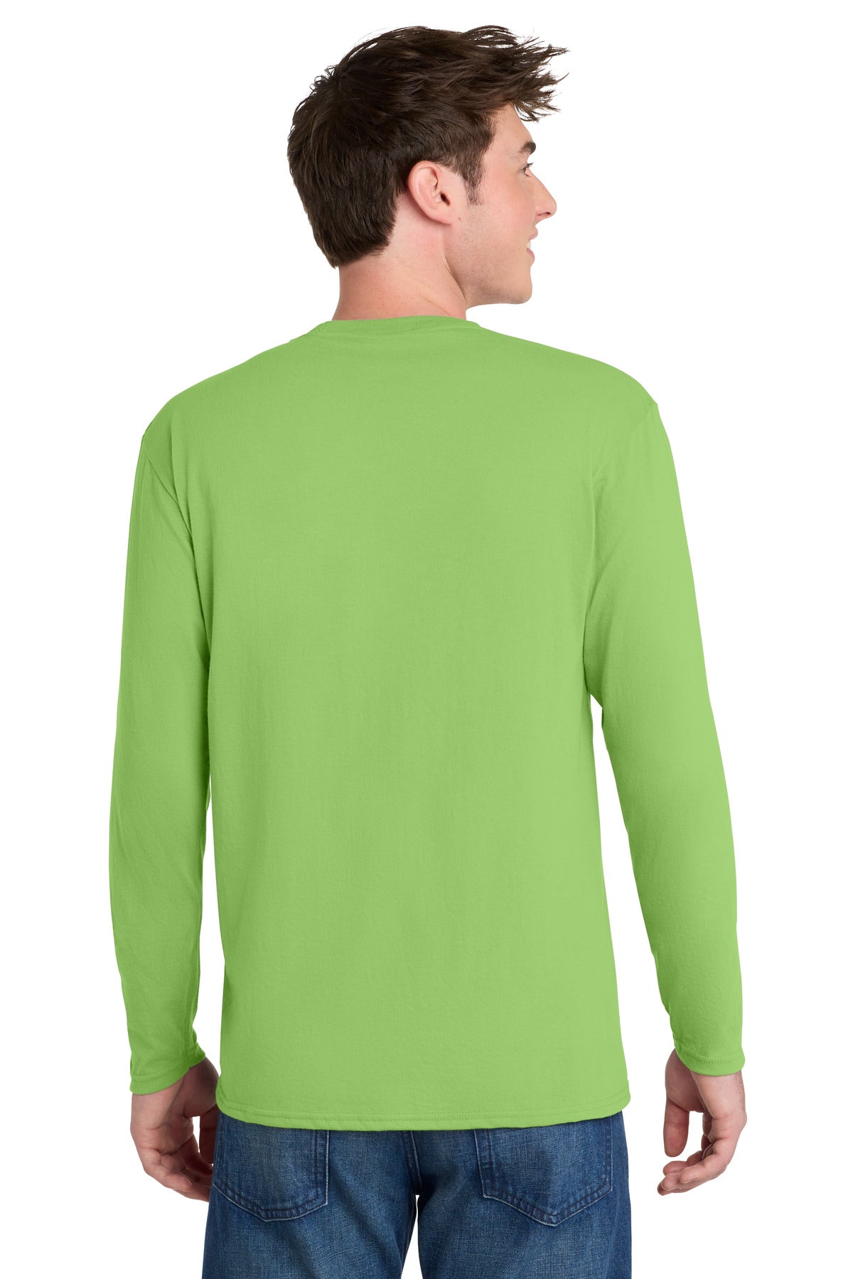 Port & Co Long Sleeve Performance Blend Tee - Lime