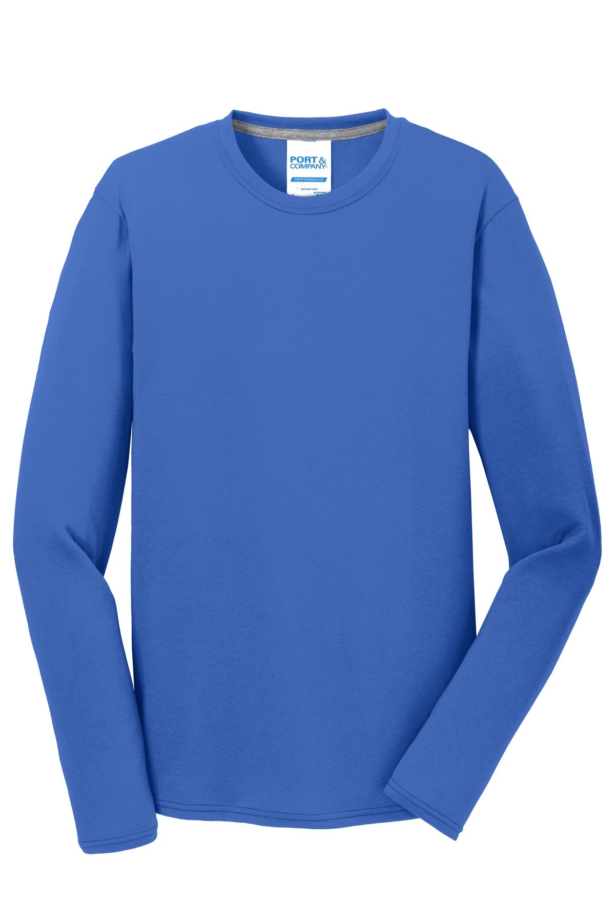 Port & Co Long Sleeve Performance Blend Tee - True Royal