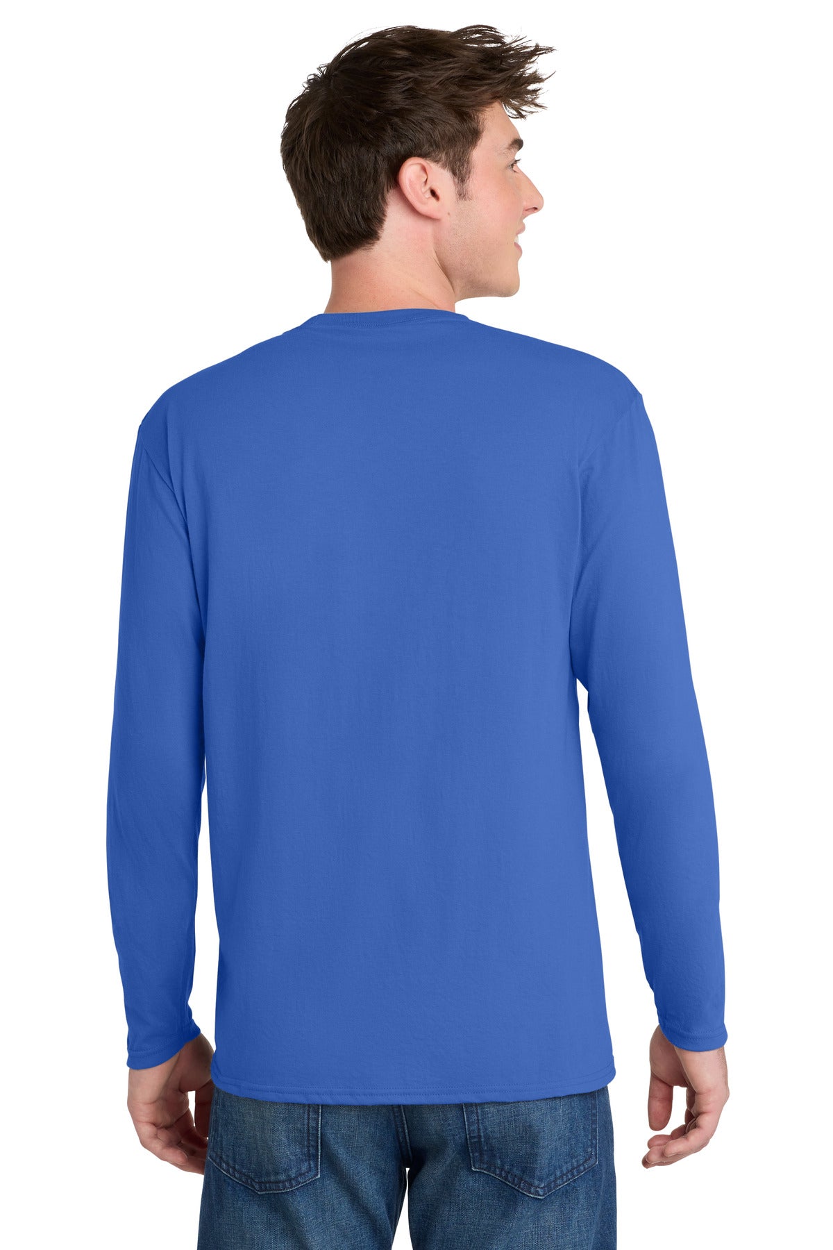 Port & Co Long Sleeve Performance Blend Tee - True Royal