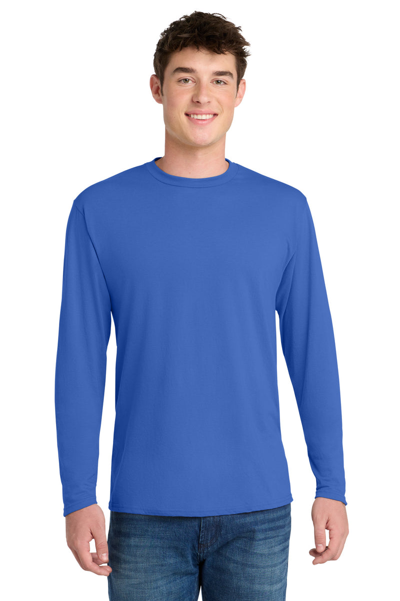 Port & Co Long Sleeve Performance Blend Tee - True Royal