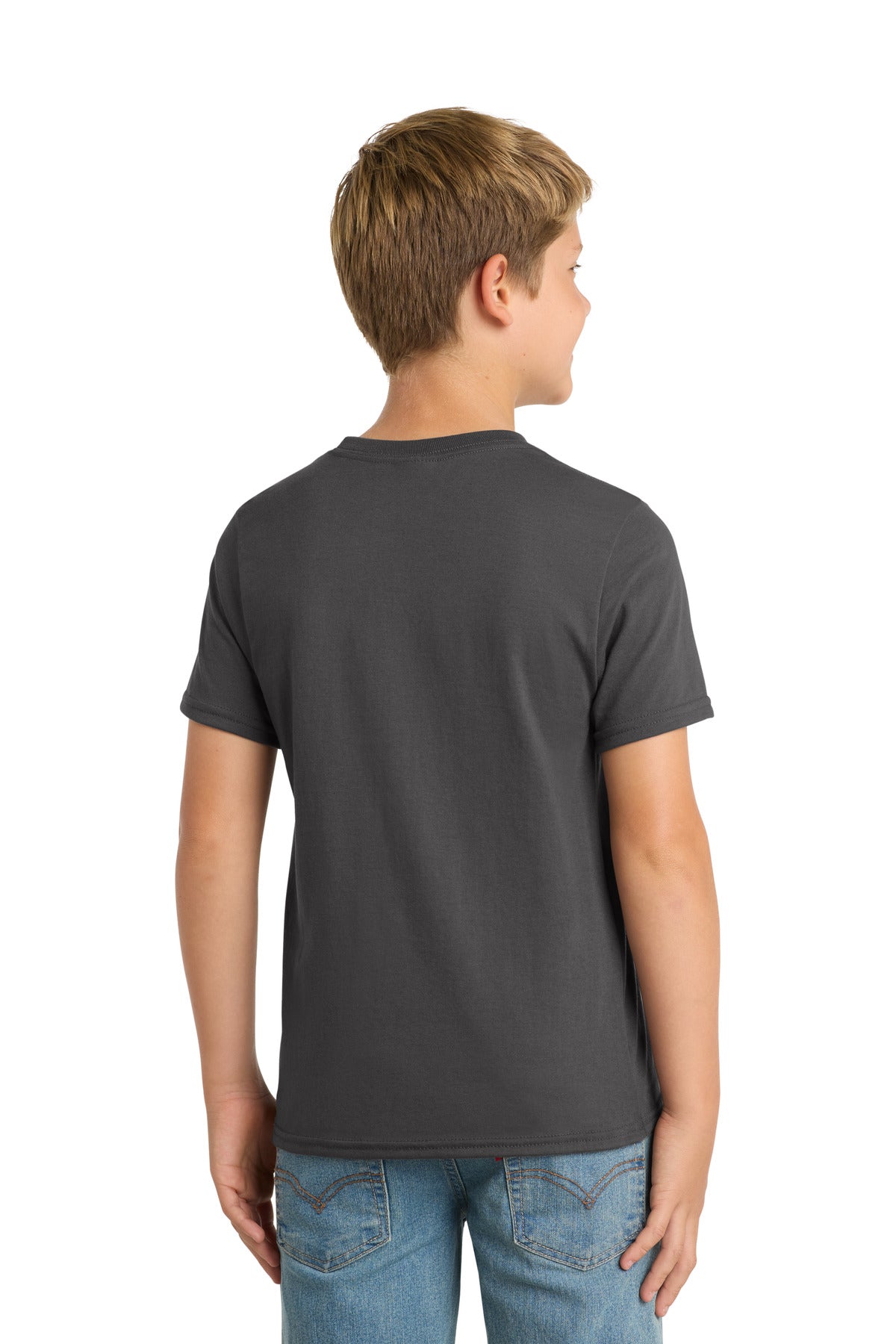 Port & Co Youth Performance Blend Tee - Charcoal