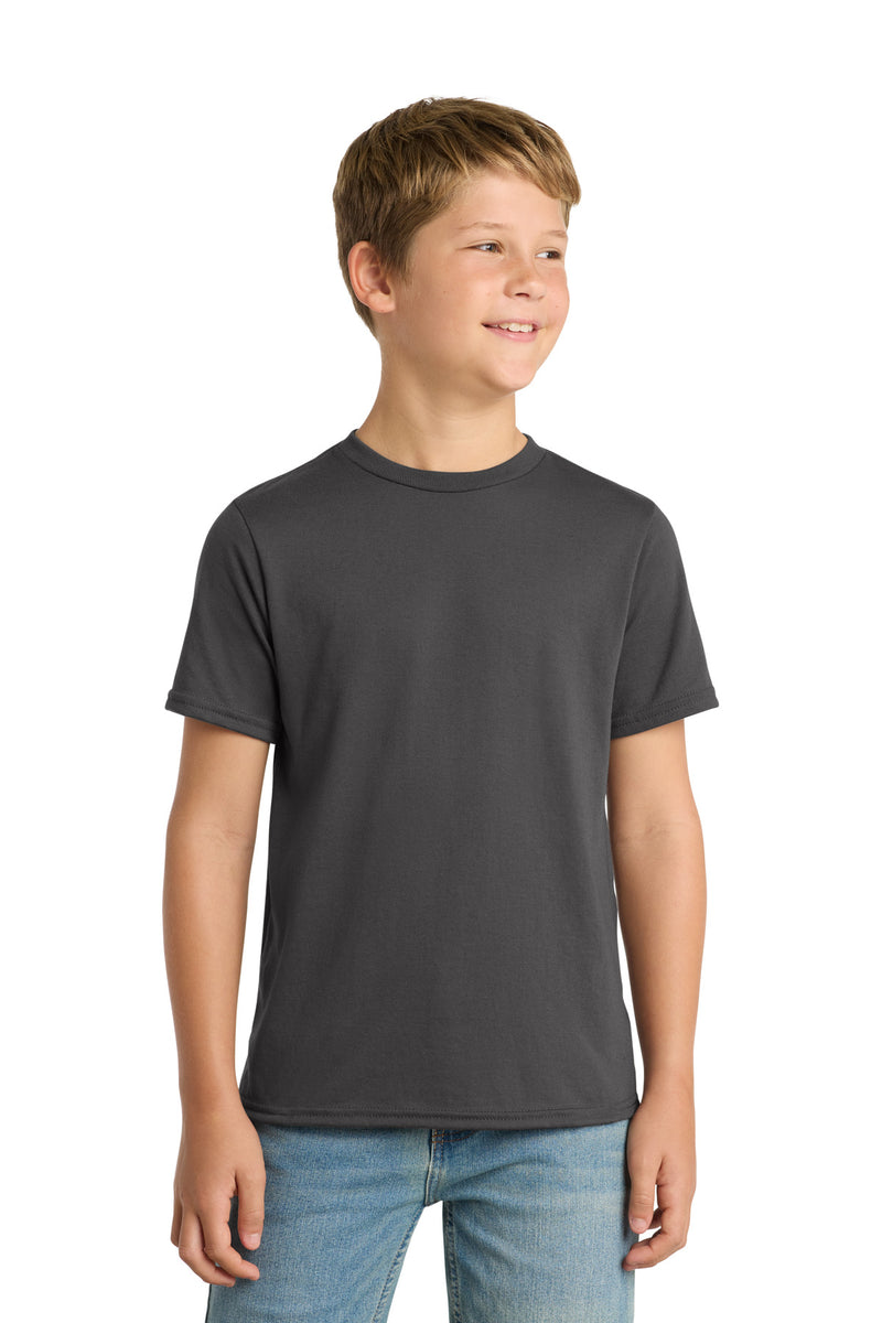 Port & Co Youth Performance Blend Tee - Charcoal