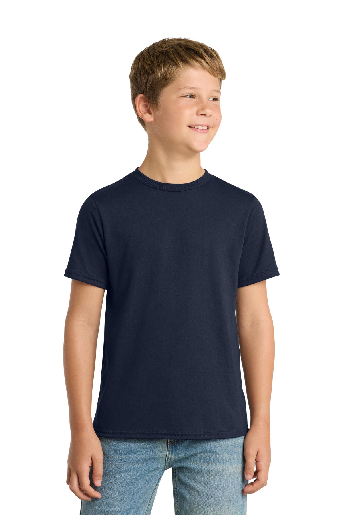 Port & Co Youth Performance Blend Tee - Deep Navy