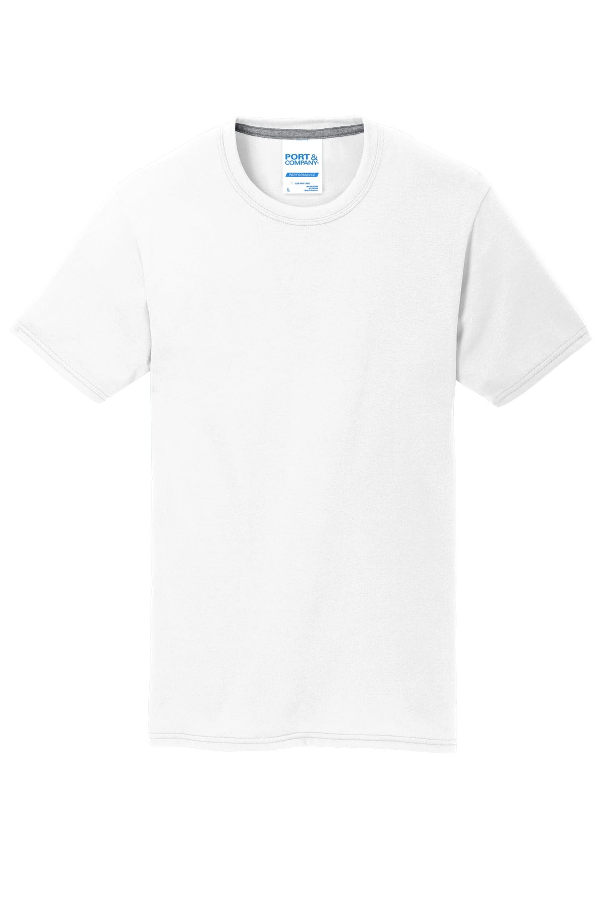 Port & Co Youth Performance Blend Tee - White