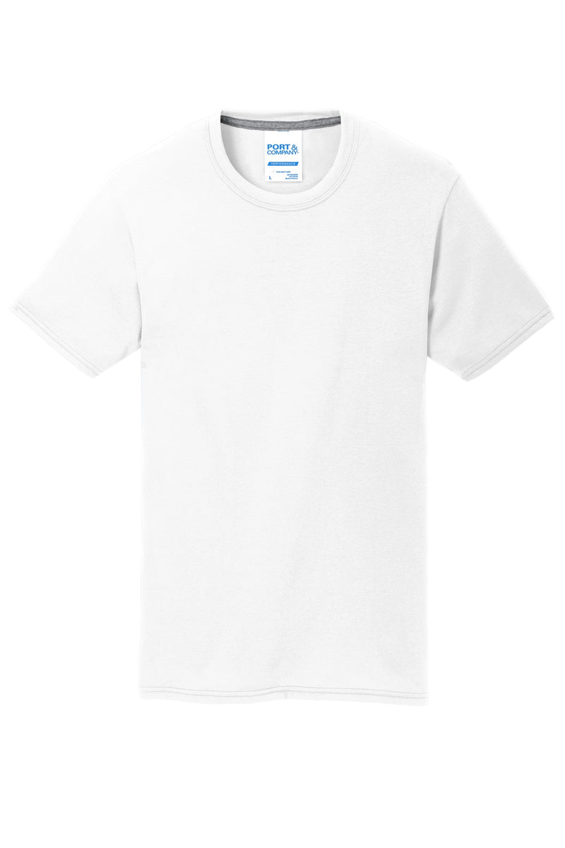Port & Co Youth Performance Blend Tee - White