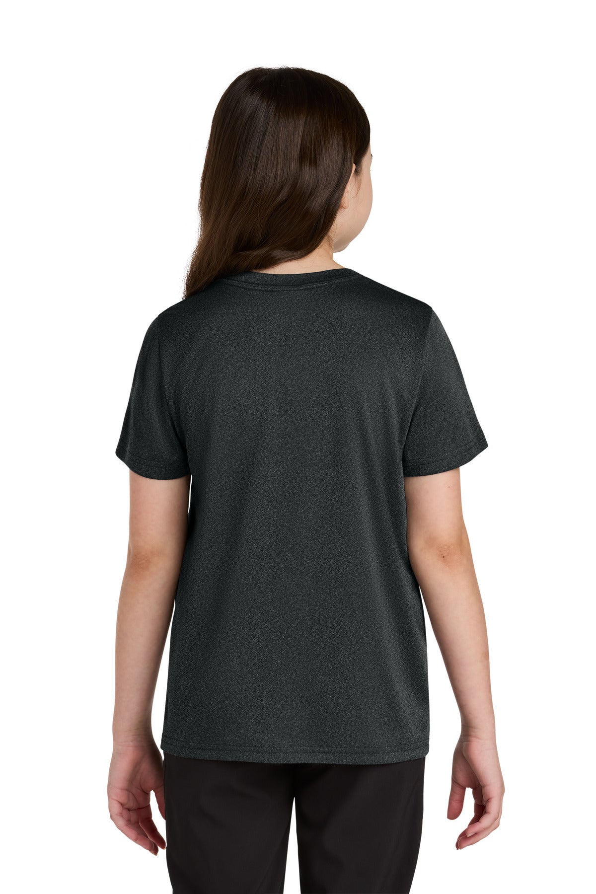 Port & Co Youth Heather Performance Tee - Black Heather