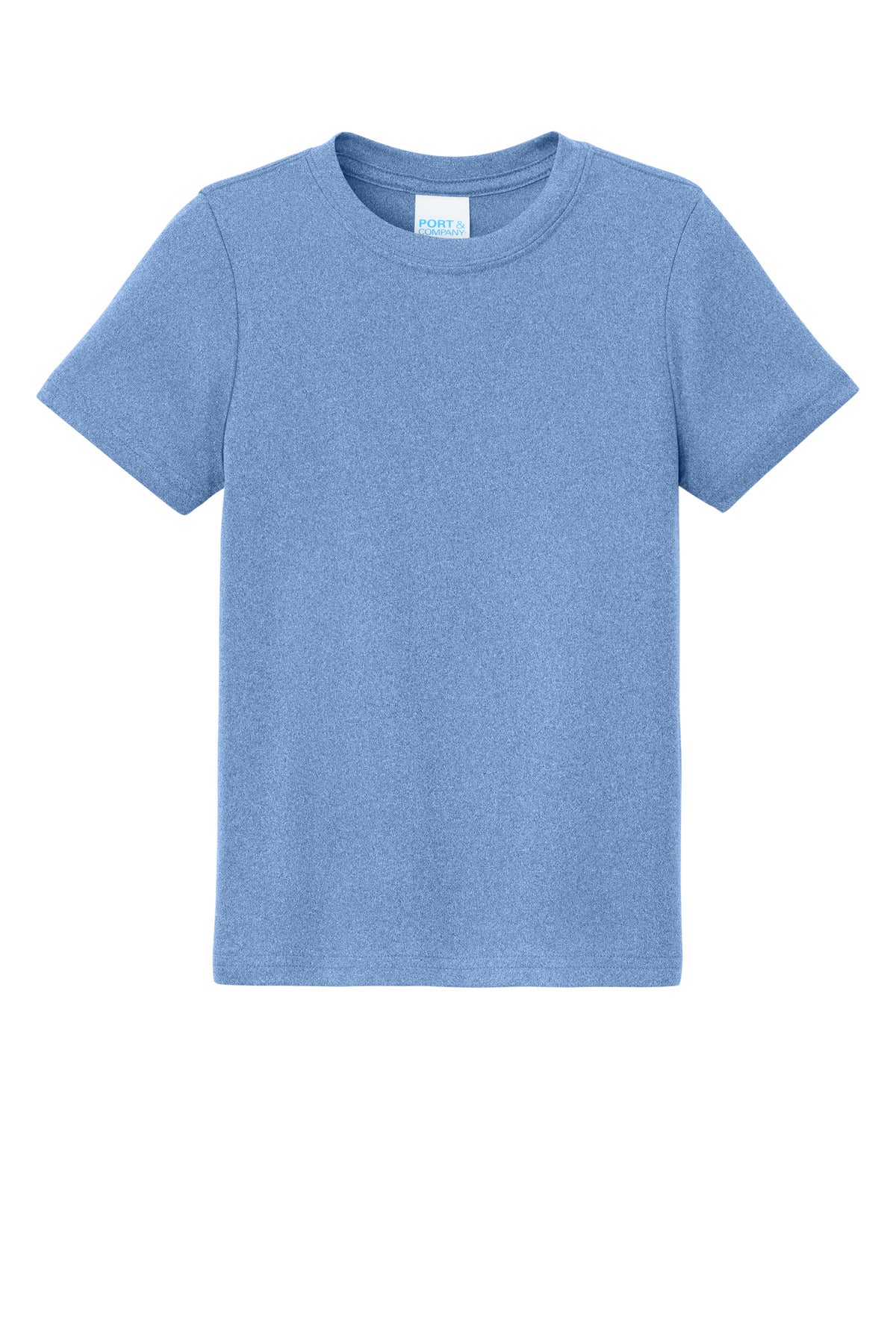 Port & Co Youth Heather Performance Tee - Carolina Blue Heather