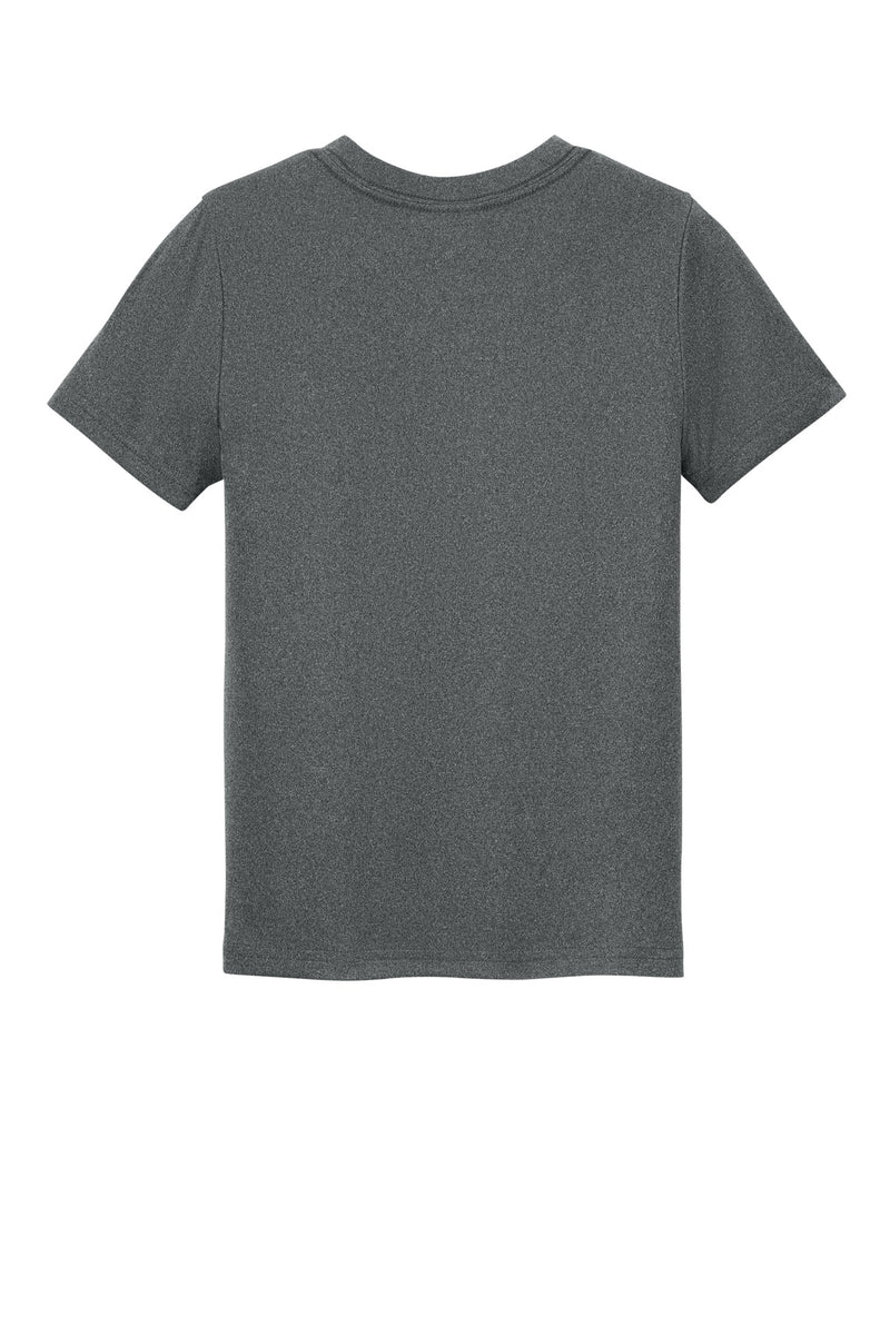 Port & Co Youth Heather Performance Tee - Metal Grey Heather