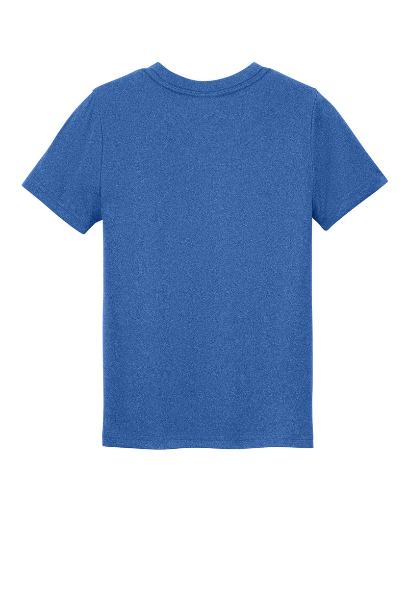 Port & Co Youth Heather Performance Tee - True Royal Heather